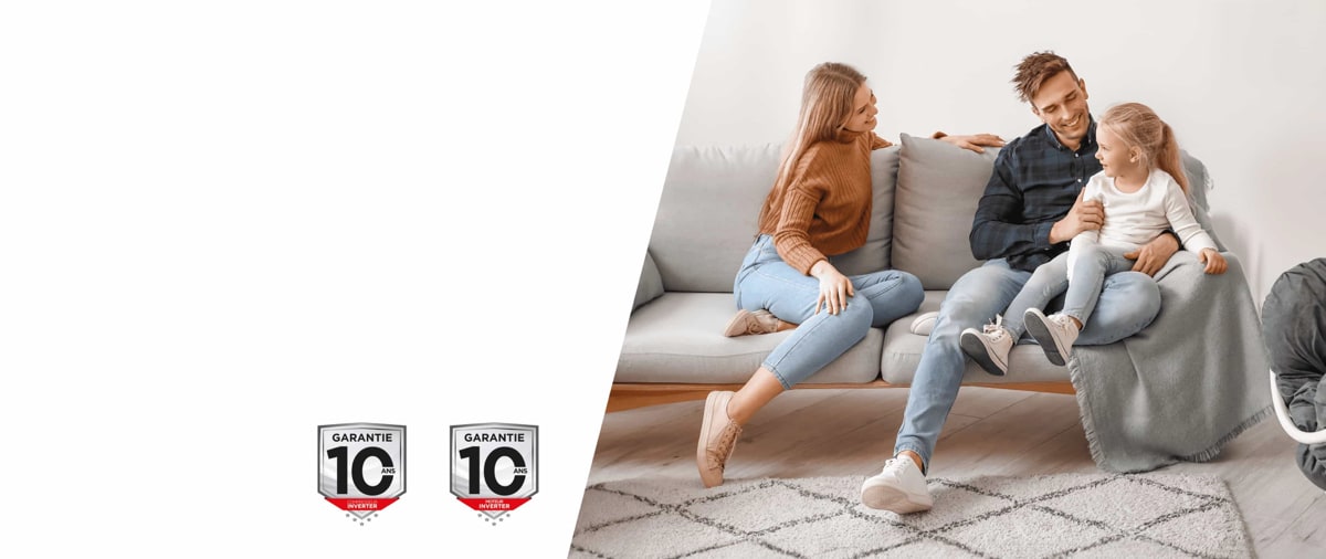 Bénéficiez gratuitement<br>de 10 ans de garantie<br>sur le Moteur Digital Inverter 
