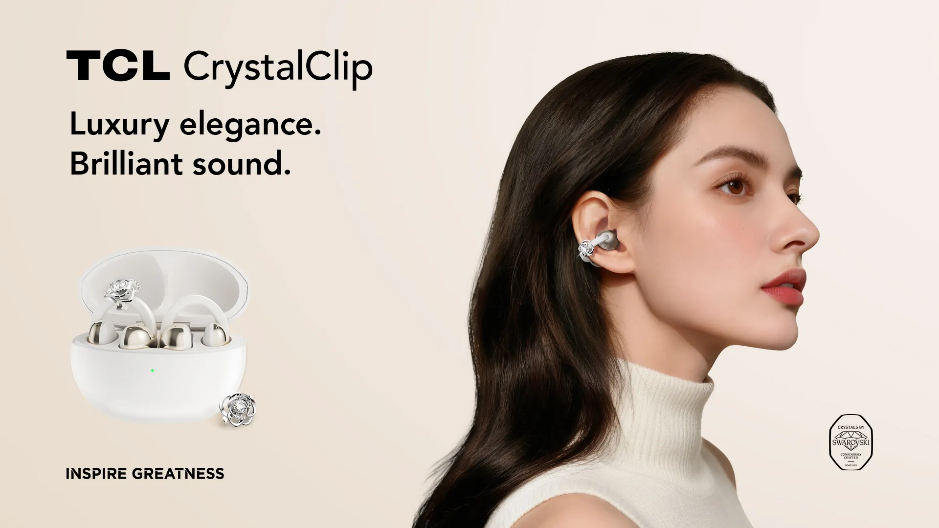 TCL Unveils New TCL CrystalClip Open-Ear Earbuds, with Special Edition Featuring Crystals by Swarovski®