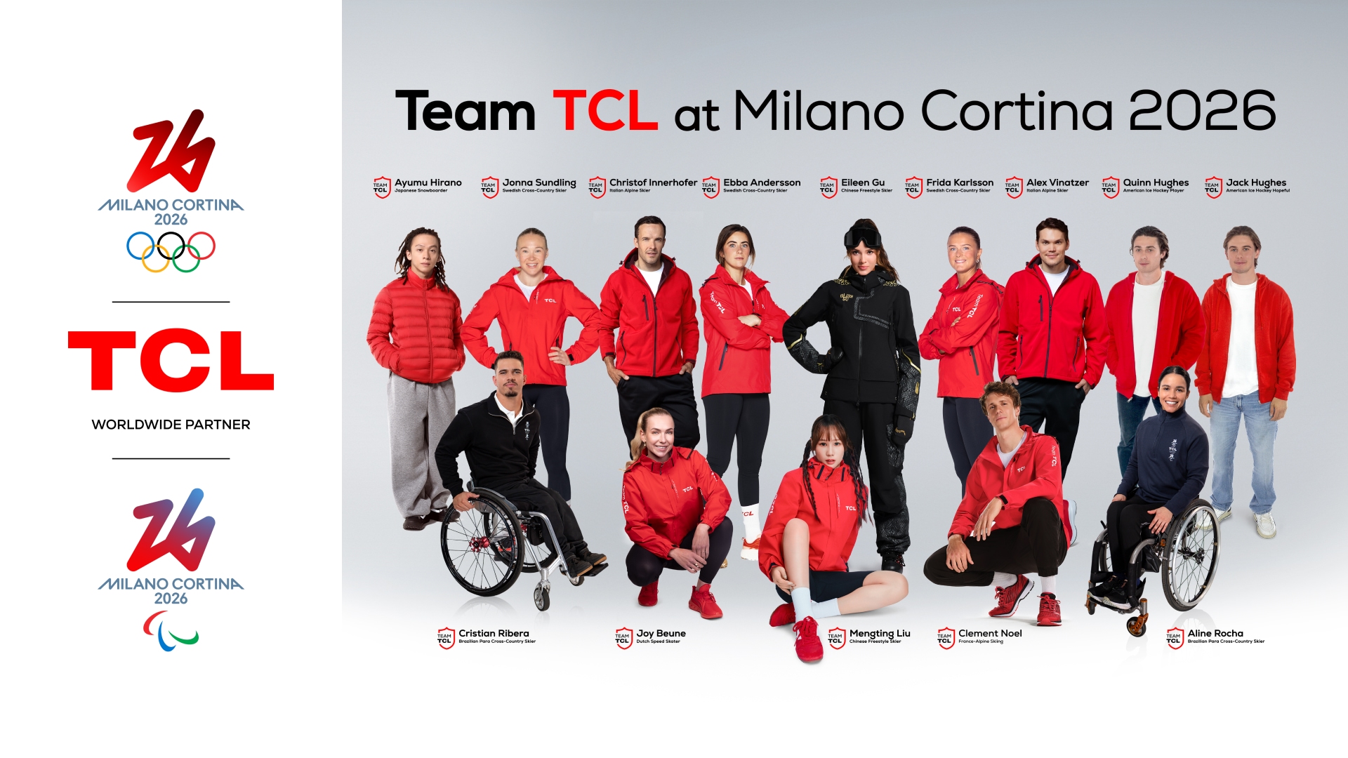 TCL Announces Winter Sports Athletes Joining Team TCL,  Embodying the Spirit of "Inspire Greatness"