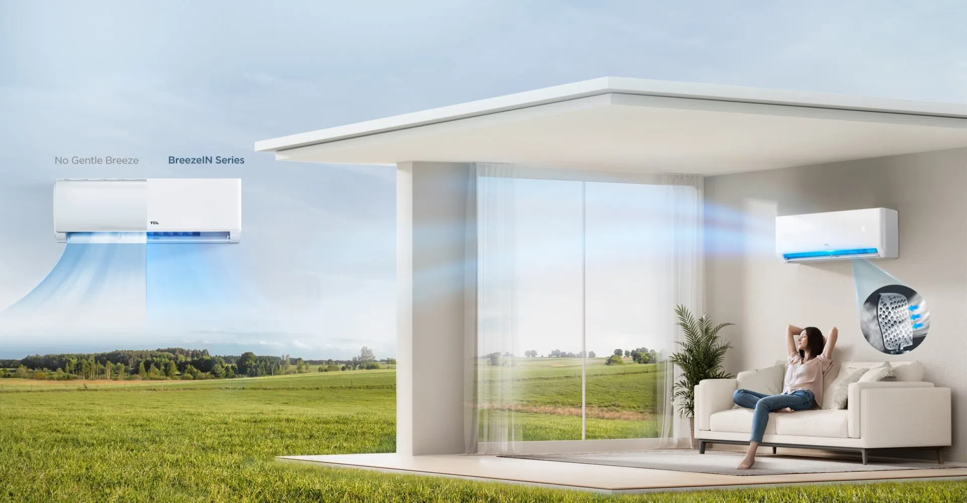 تبريد نسيم لطيف بدون رياح مباشرة