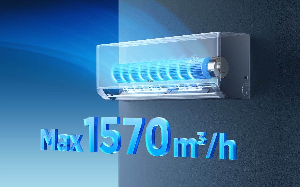 TCL SaveIN AI Air Conditioner 1570m&sup3;/h large-circulation air volume Stronger Airflow
