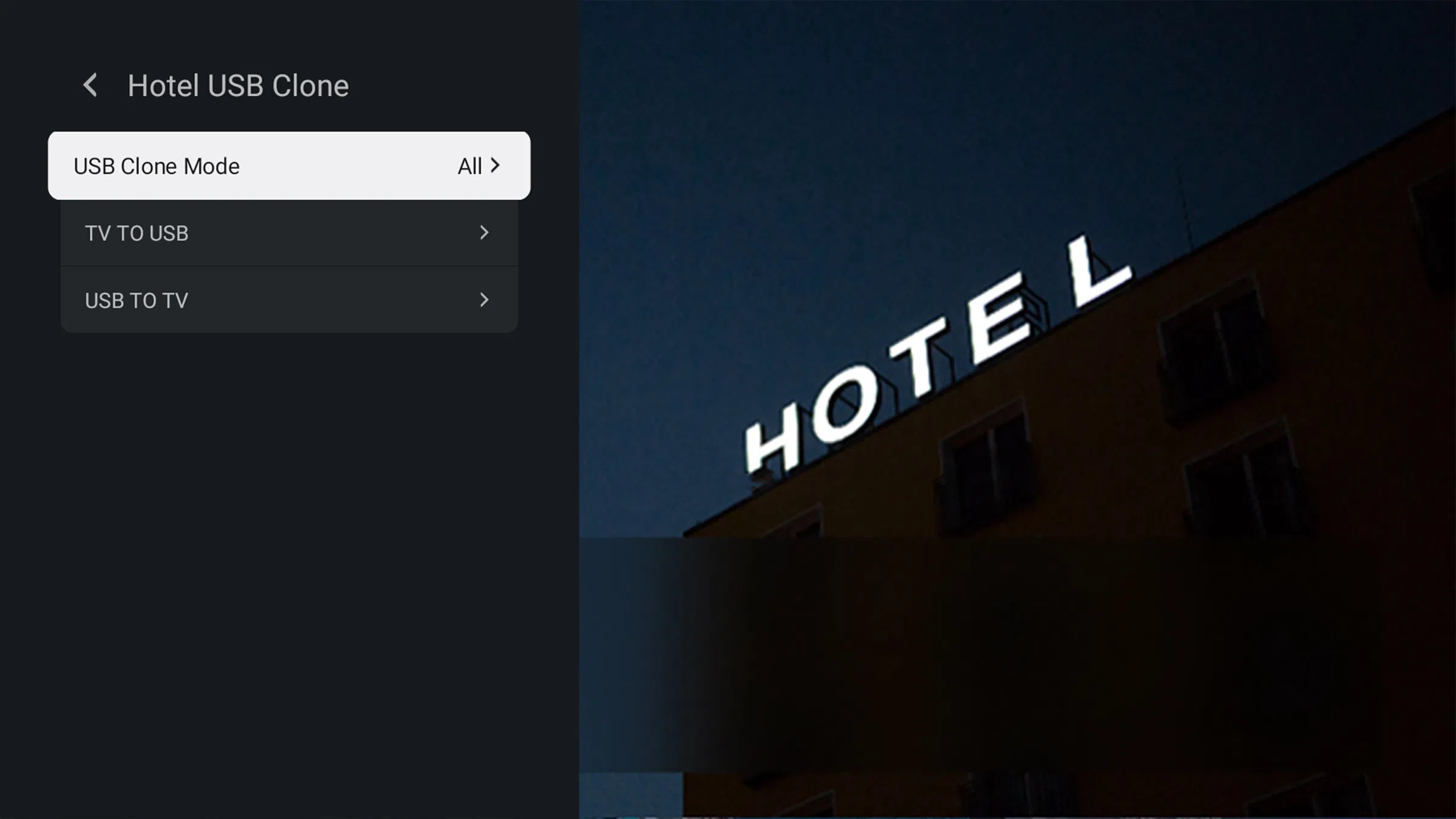 Téléviseur TCL G60K 4K HDR avec clone USB d'hôtel