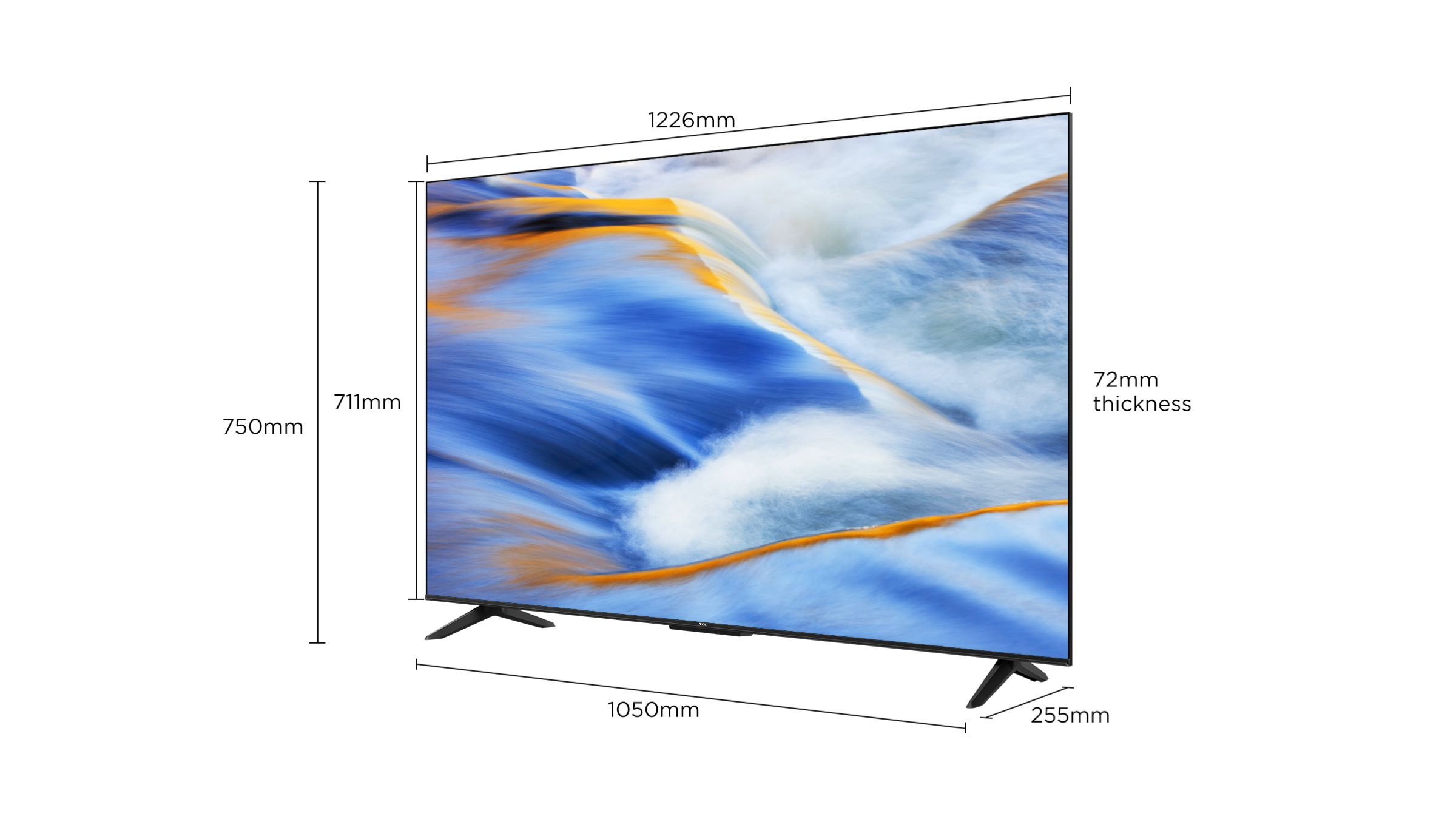 Téléviseur TCL G60K 4K HDR, taille d'écran 55 pouces