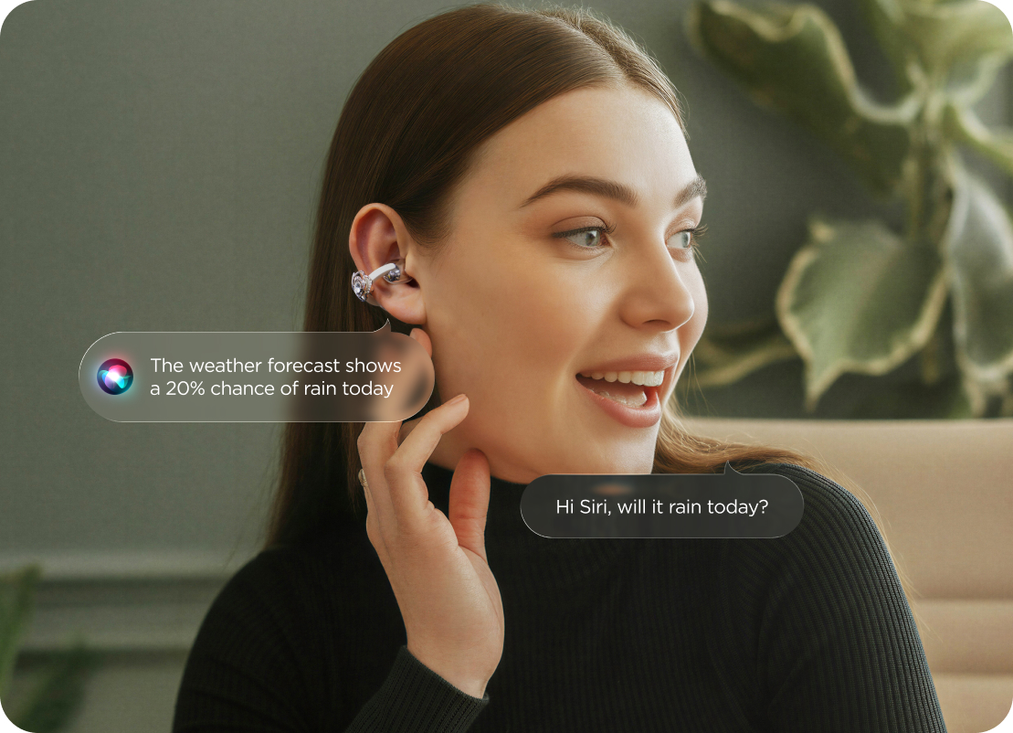 TCL CrystalClip Headphone Tap to activate voice assistance
