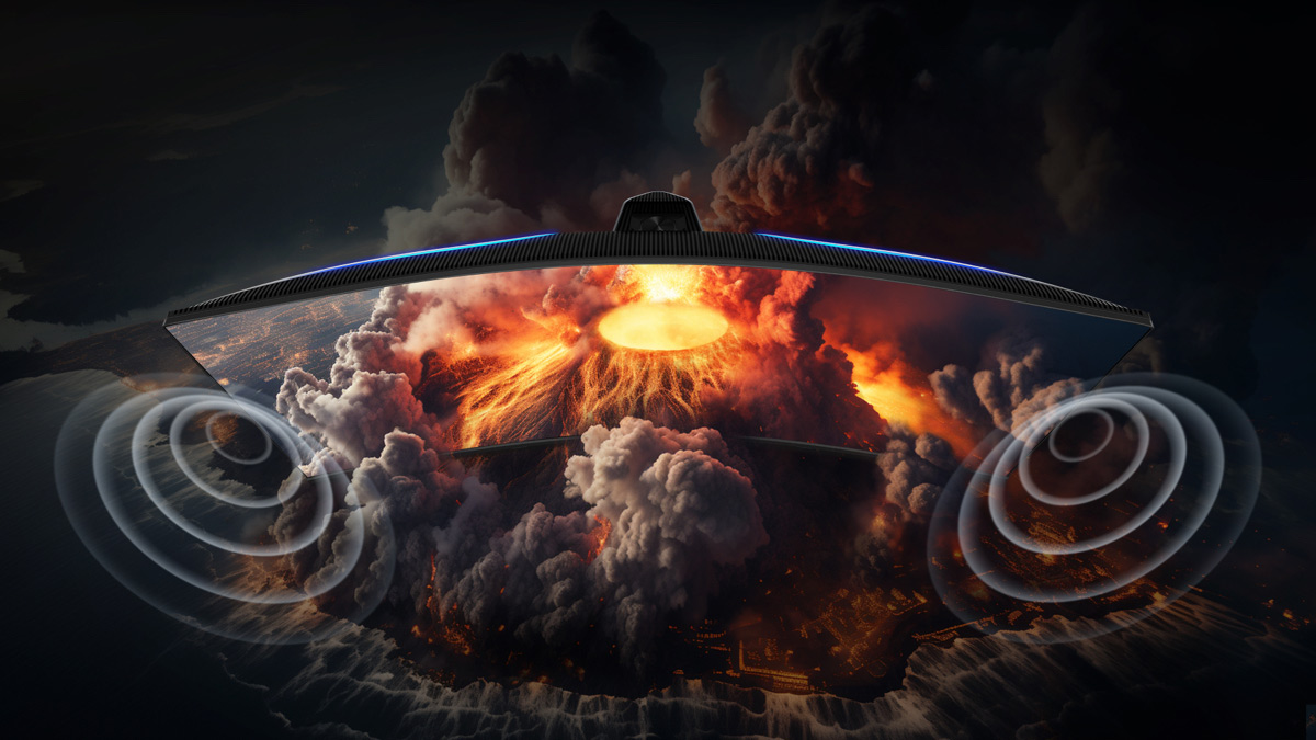 מסך מחשב גיימינג 34&nbsp;Mini Led 34R83Q מבית TCL -&nbsp;TCL 34R83Q Monitor Built-in dual channel speakers