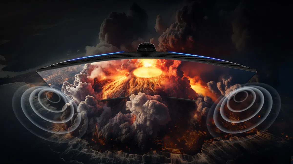 מסך מחשב גיימינג 34 Mini Led 34R83Q מבית TCL - TCL 34R83Q Monitor Built-in dual channel speakers