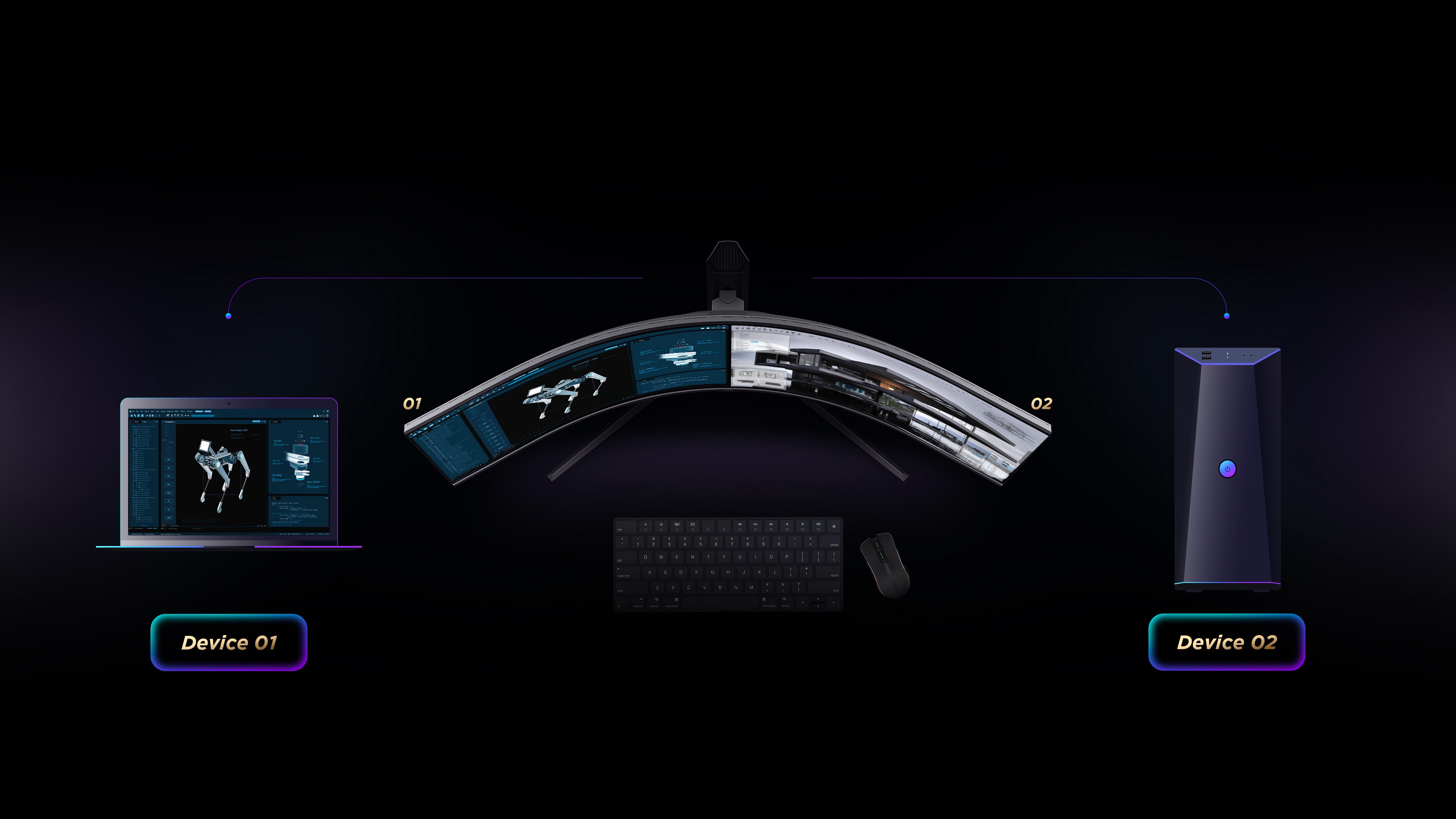 One set of keyboard and mouse controls multiple computers