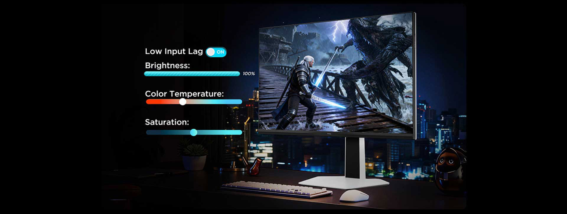 TCL 27C2A Monitor with three professional game scene modes