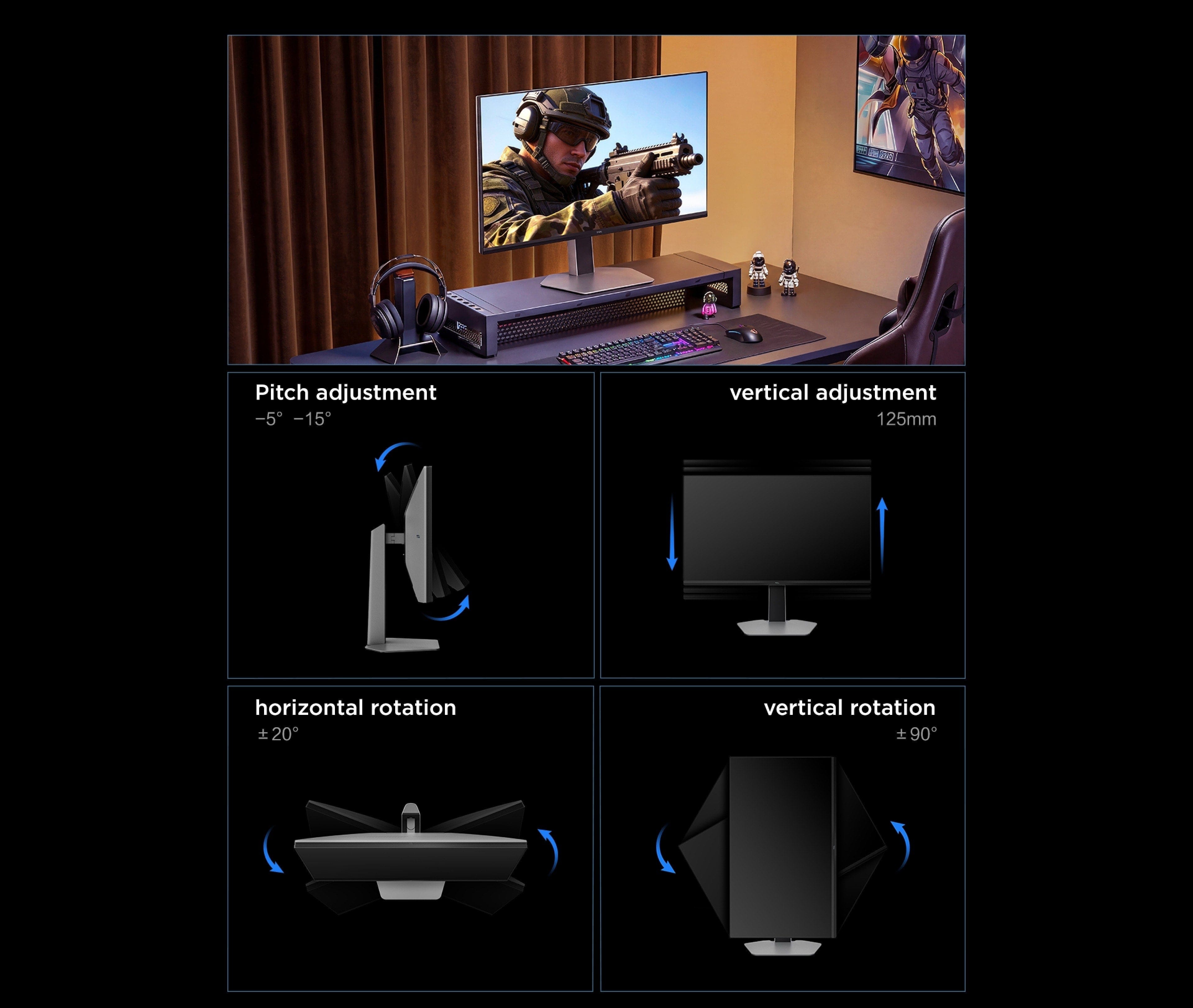 TCL 27P2A Pro 320Hz Mini LED Monitor Hexagon Multi-Function Stand