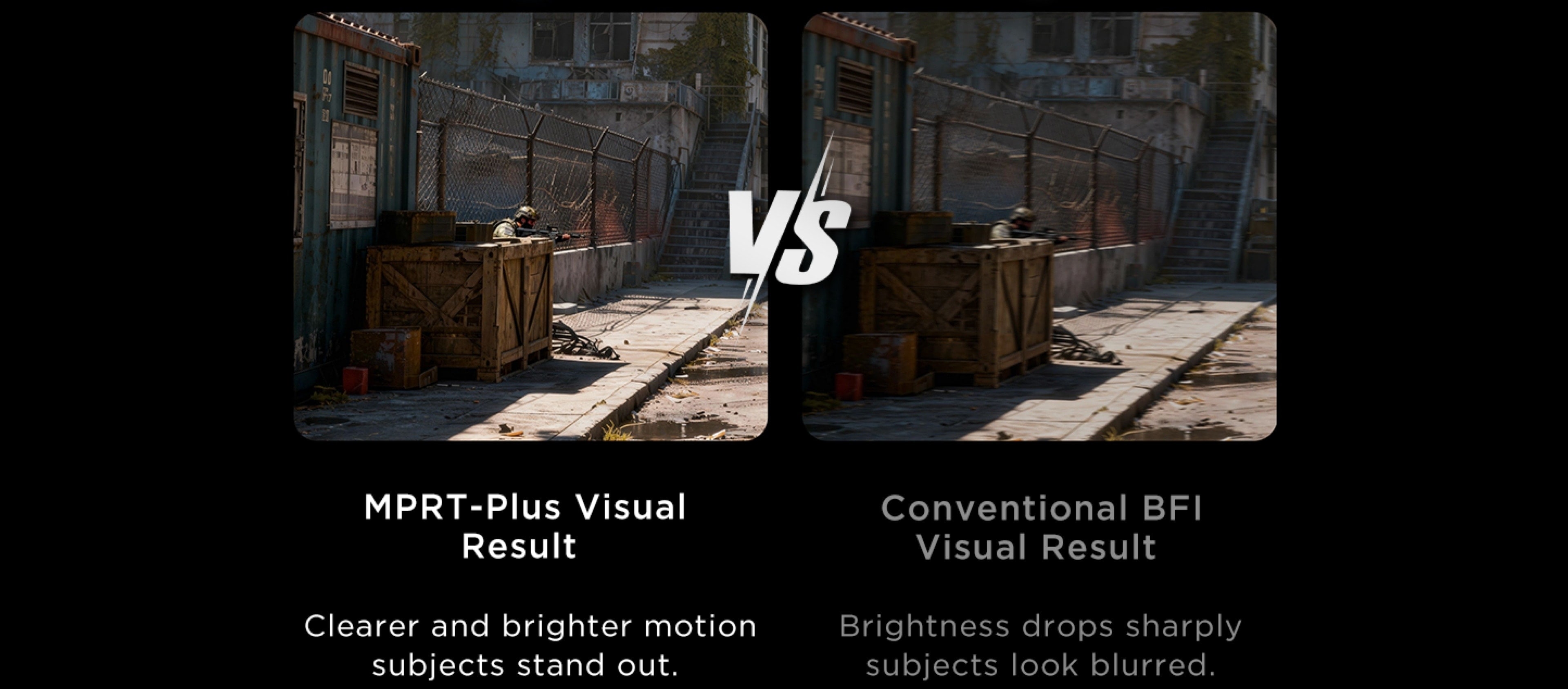 MPRT-Plus Visual Result VS Conventional BFI Visual Result