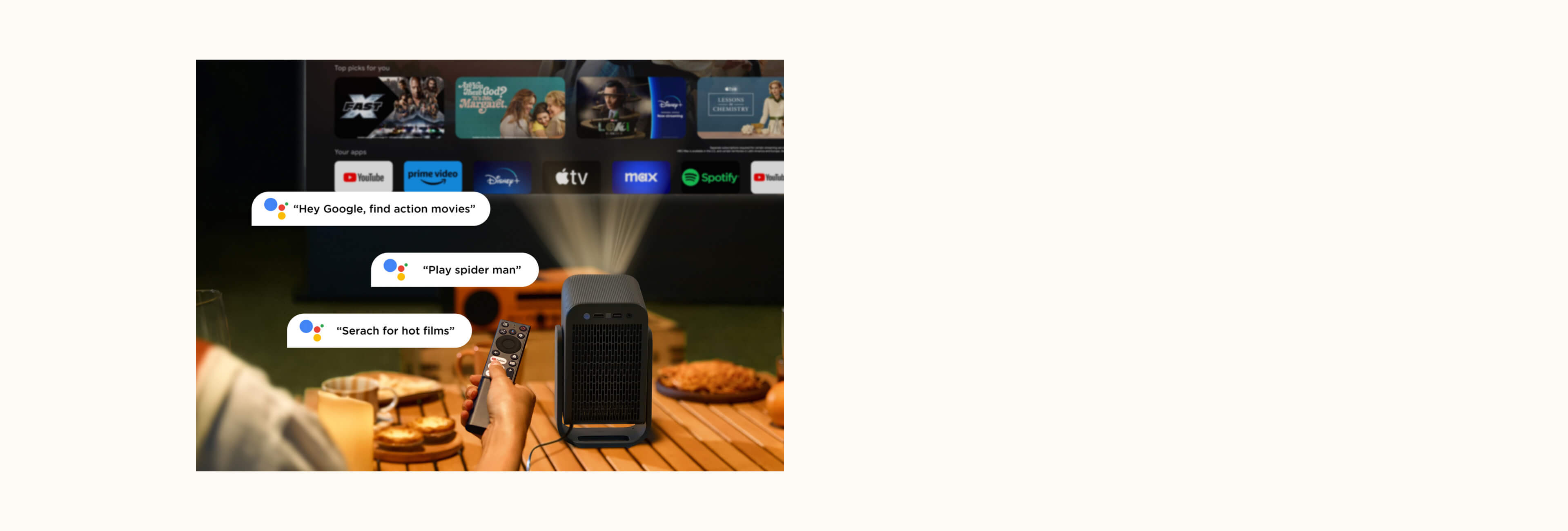 TCL Projector C1 Voice Control Powered by Google Assistant