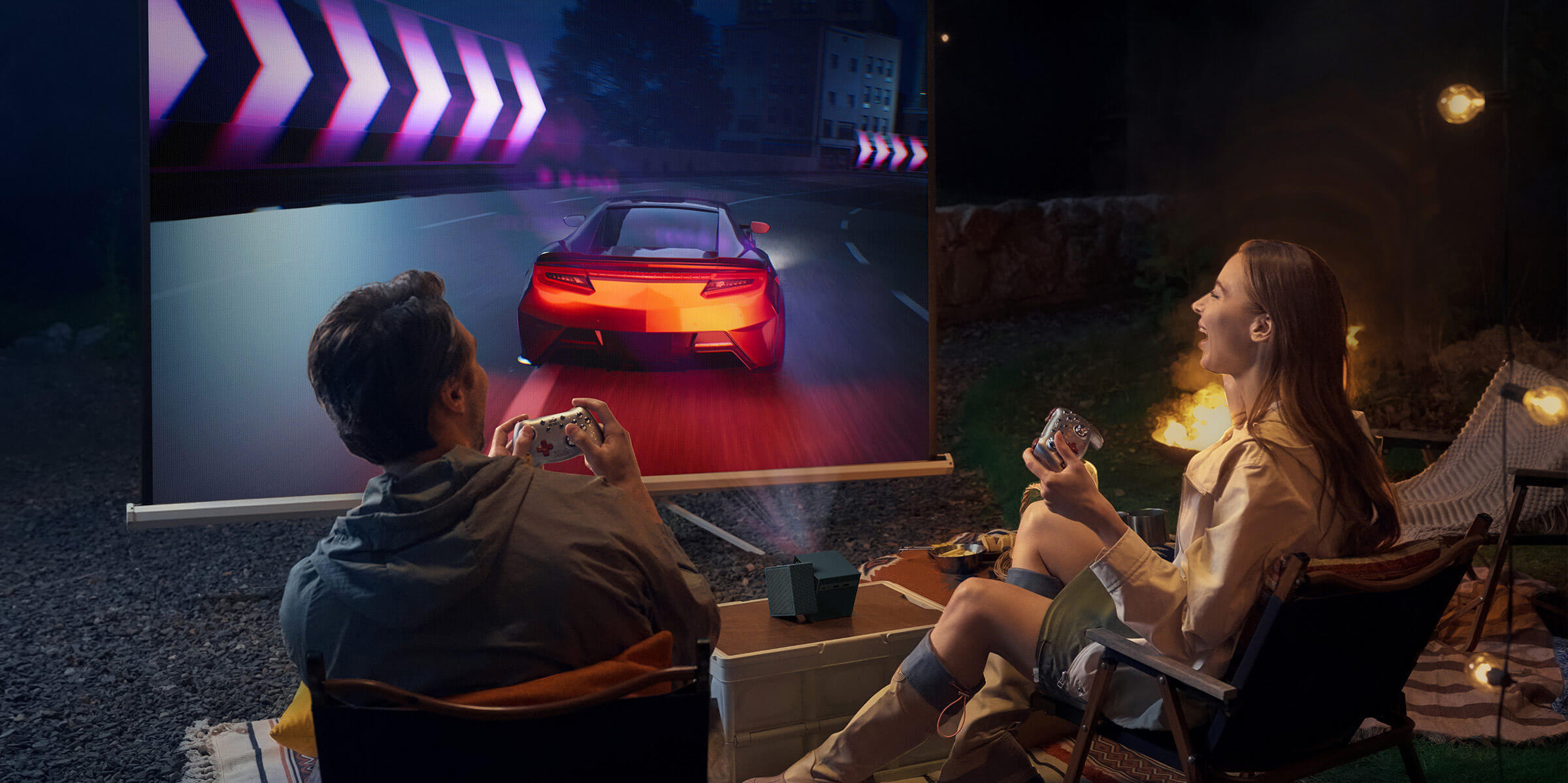 TCL PlayCube Projector used for Giant Screen Gaming