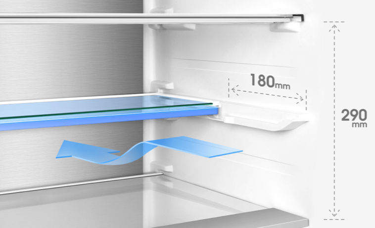 TCL C387BF Refrigerator Foldable and Reversible Glass Shelf