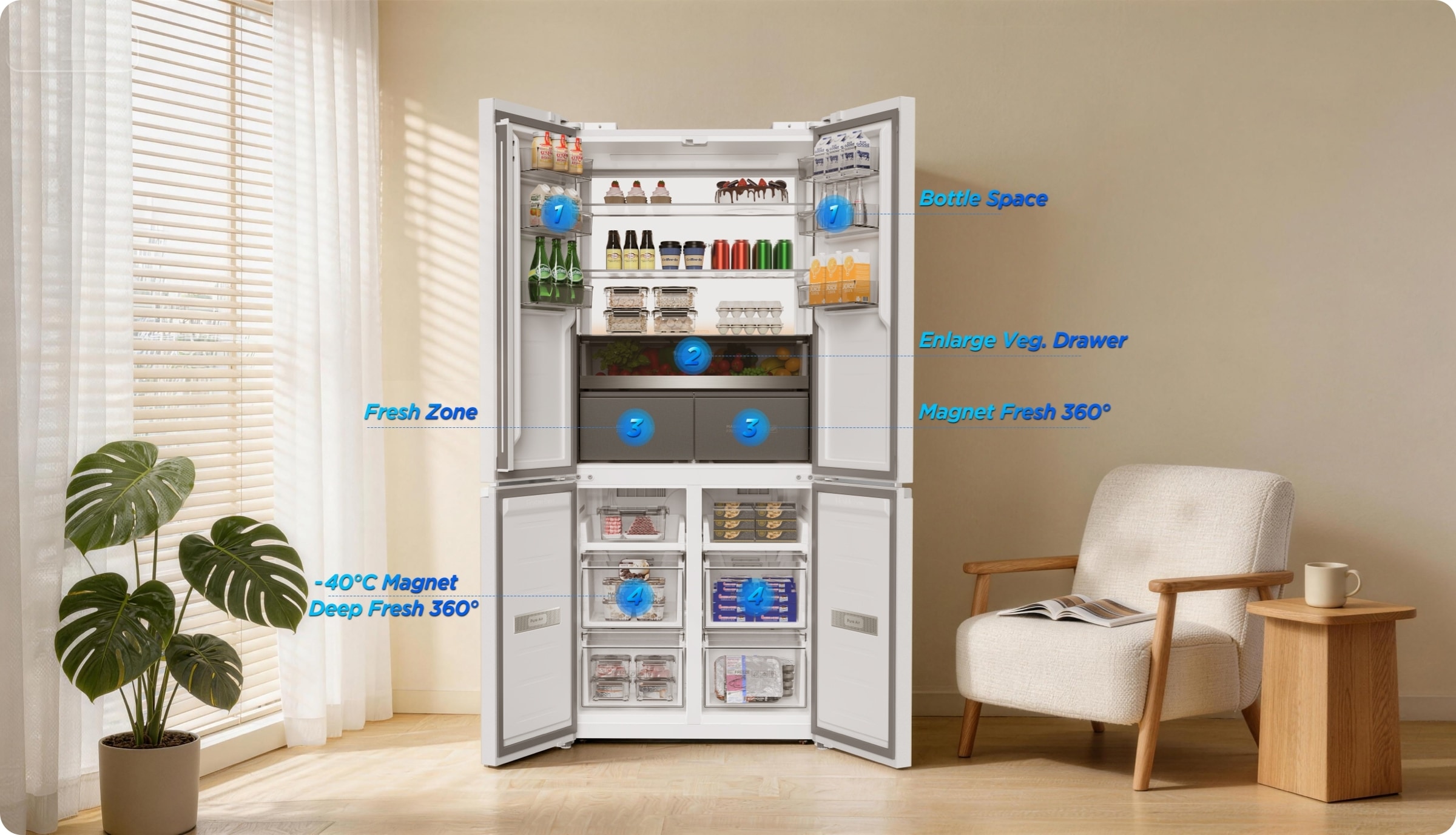 TCL Refrigerator C508CD with Super  Capacity