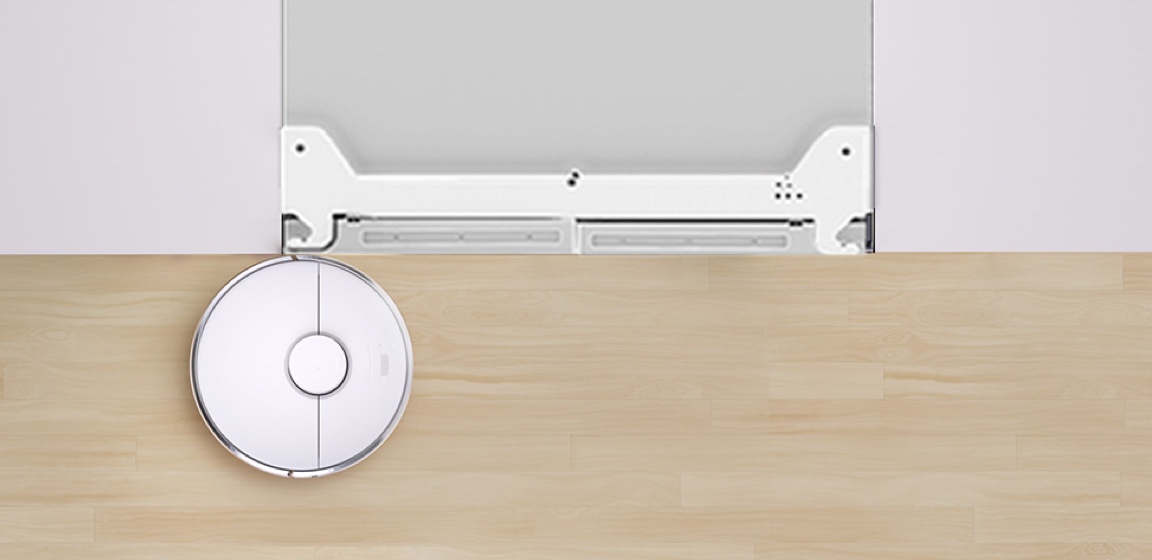 TCL Refrigerator sits flush with cabinets for easy cleaning