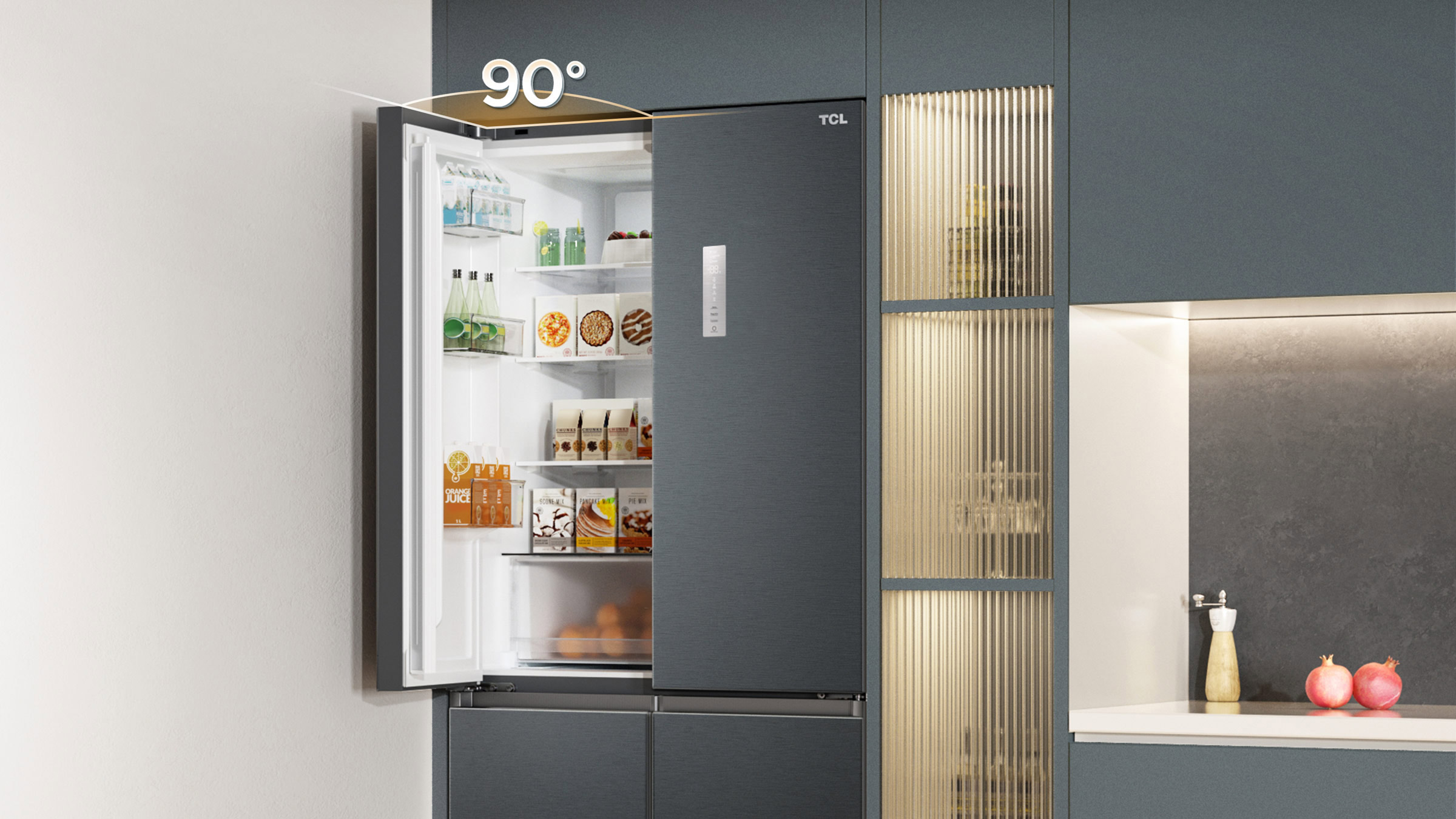 TCL Refrigerator C521CD Only 1cm reserved space to cabinet side