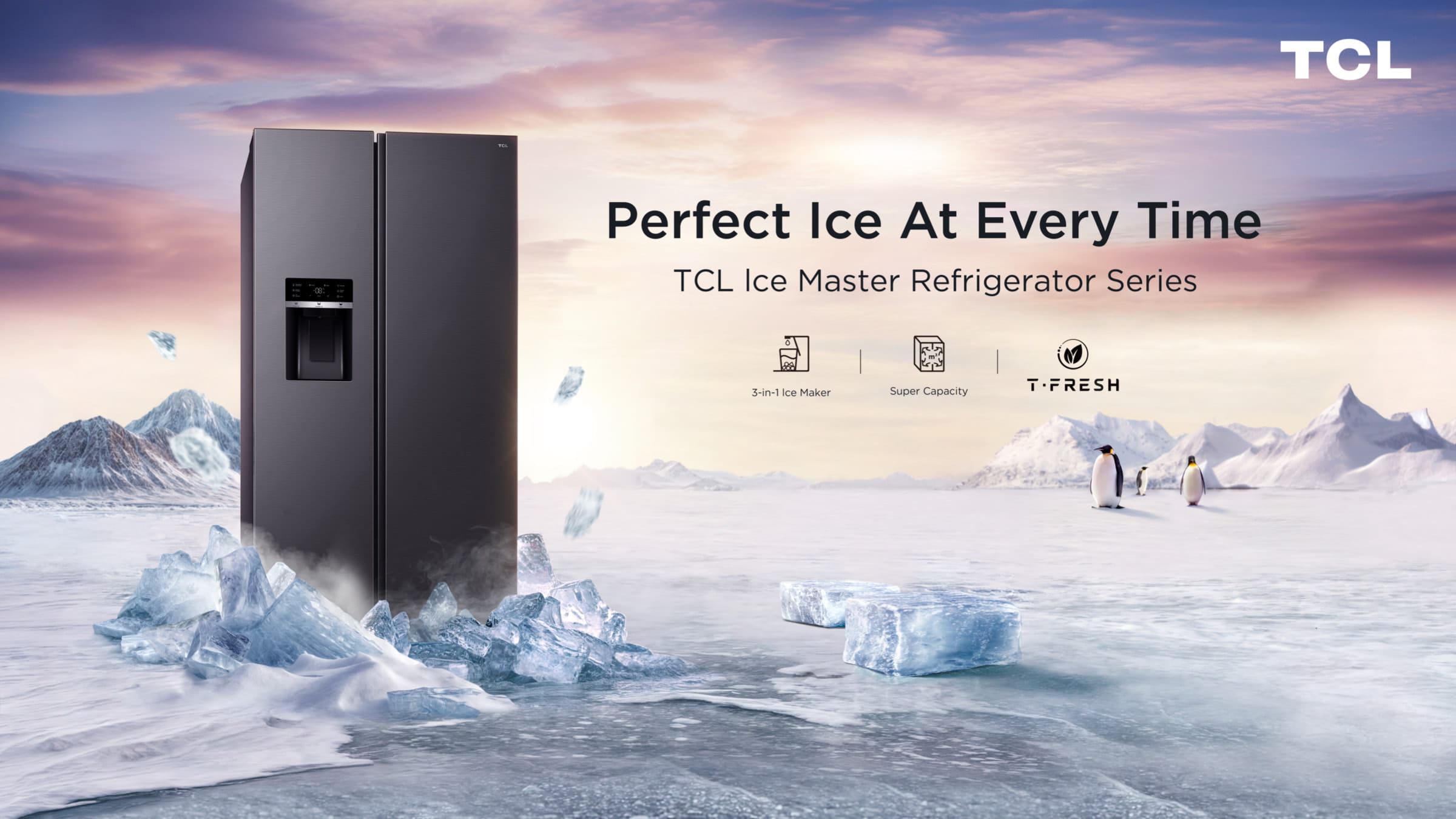 Refrigerador TCL C575SBIM en una cocina moderna