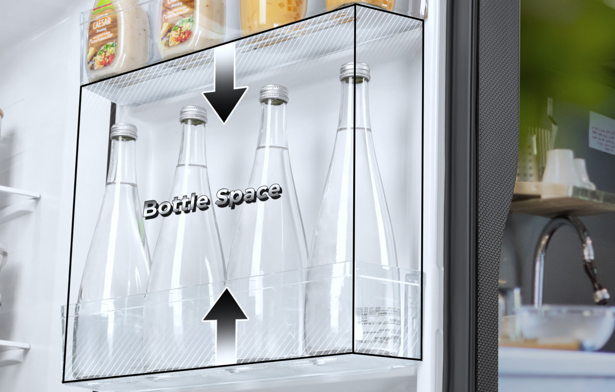 TCL Ice Master Refrigerator Series C575SBIM Bottle Space