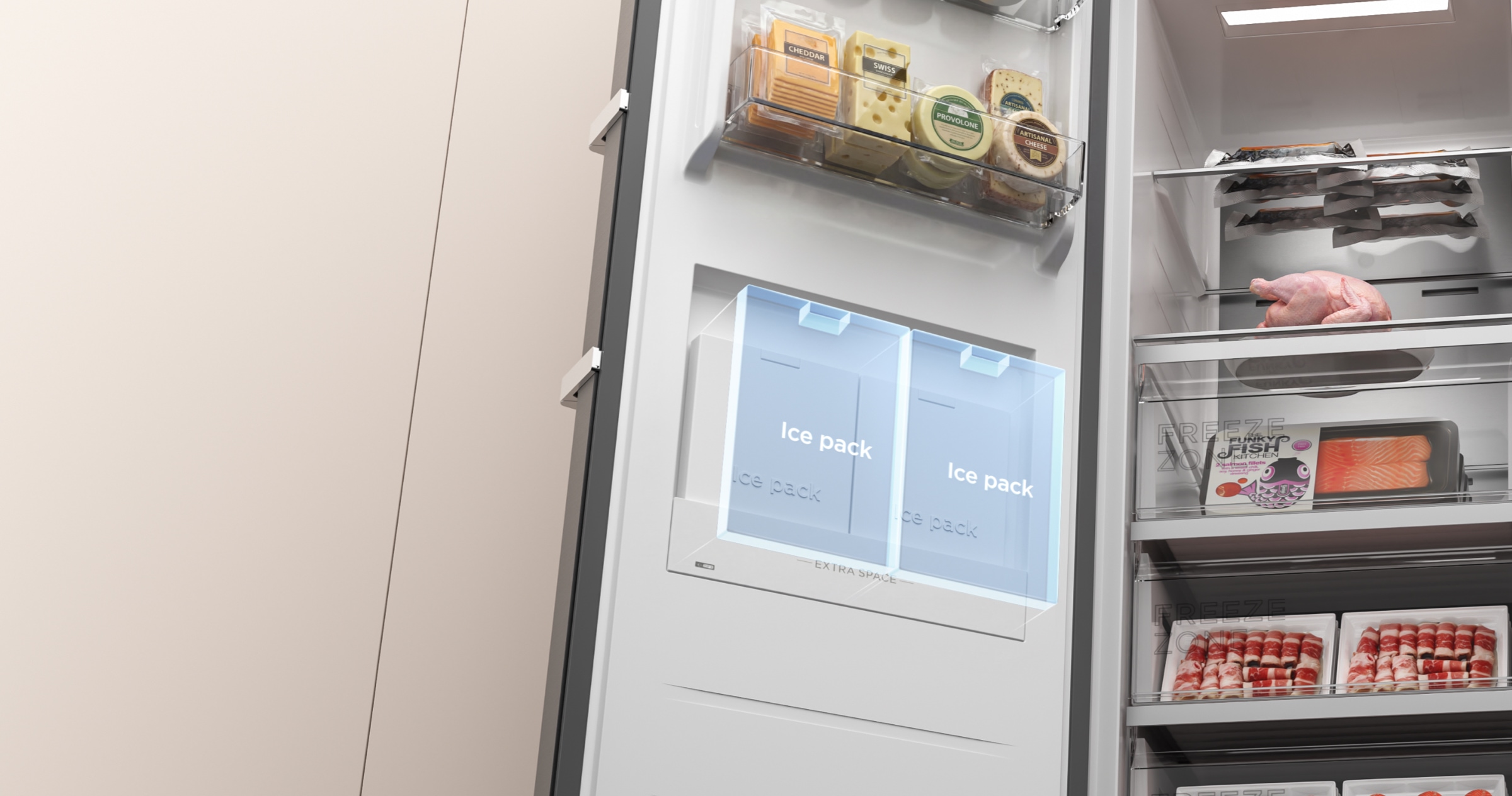 TCL C387BF Refrigerator Three temperature settings