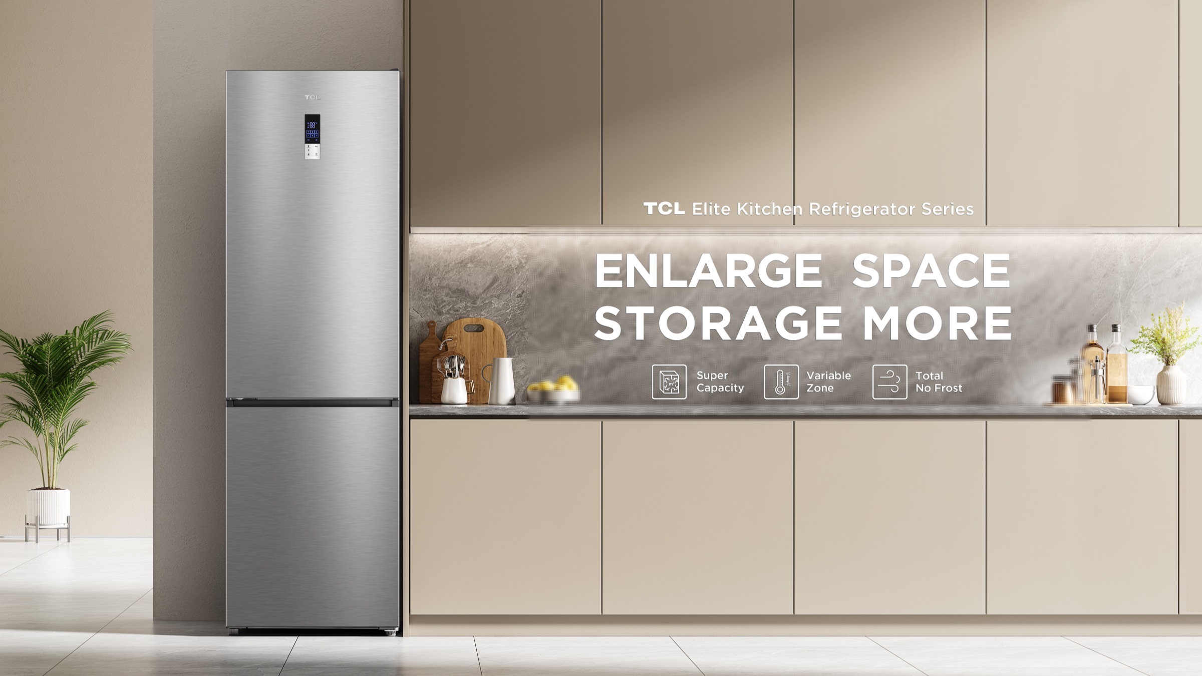 TCL 409L Two Door Bottom Mount Refrigerator P409BF