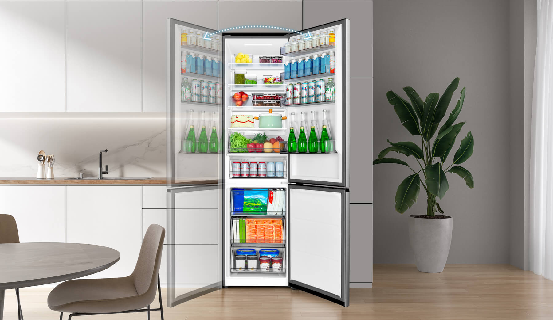 TCL P456BF Refrigerator Reversible Door