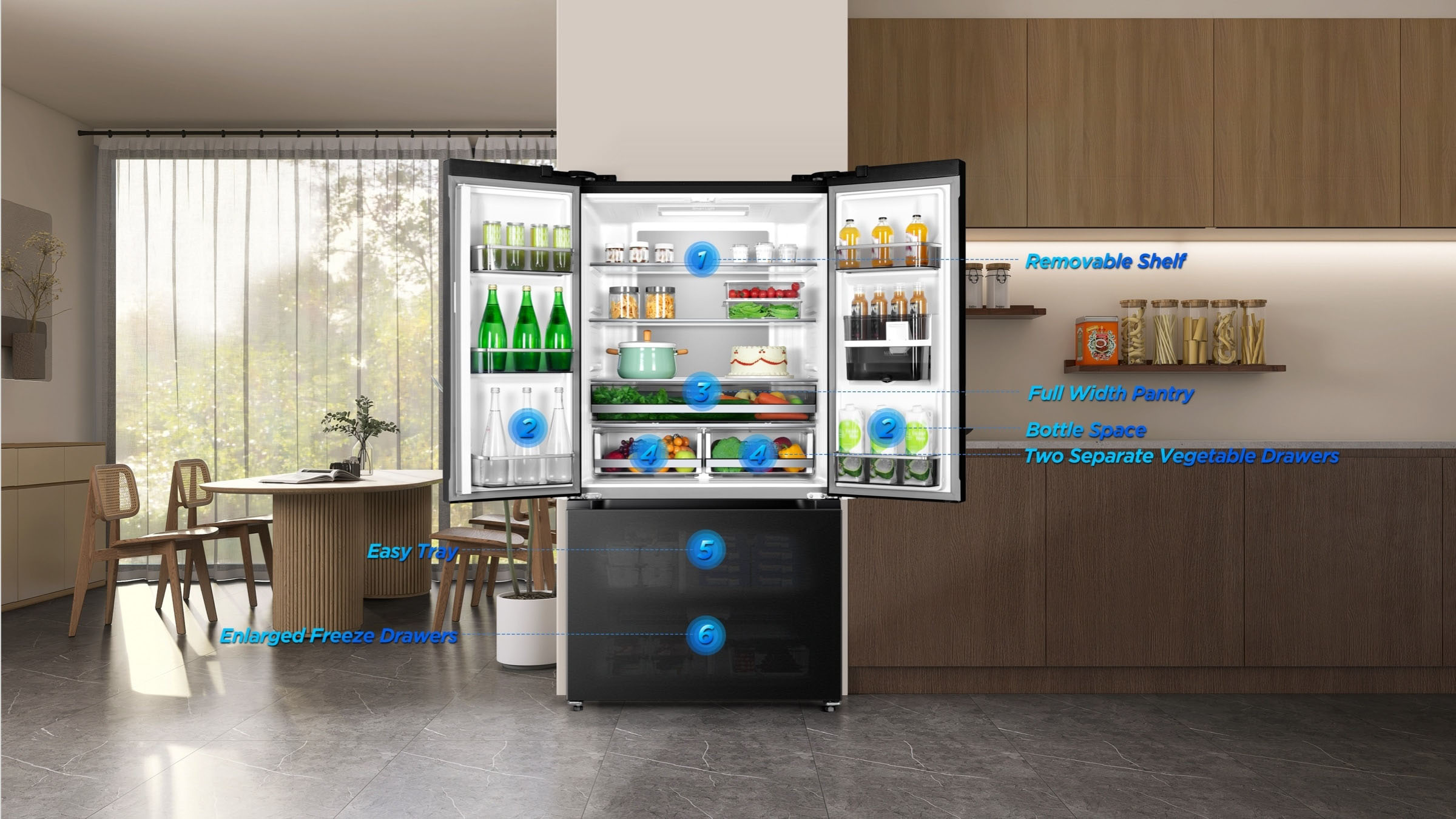 575L Super Capacity for TCL P595FD Refrigerator