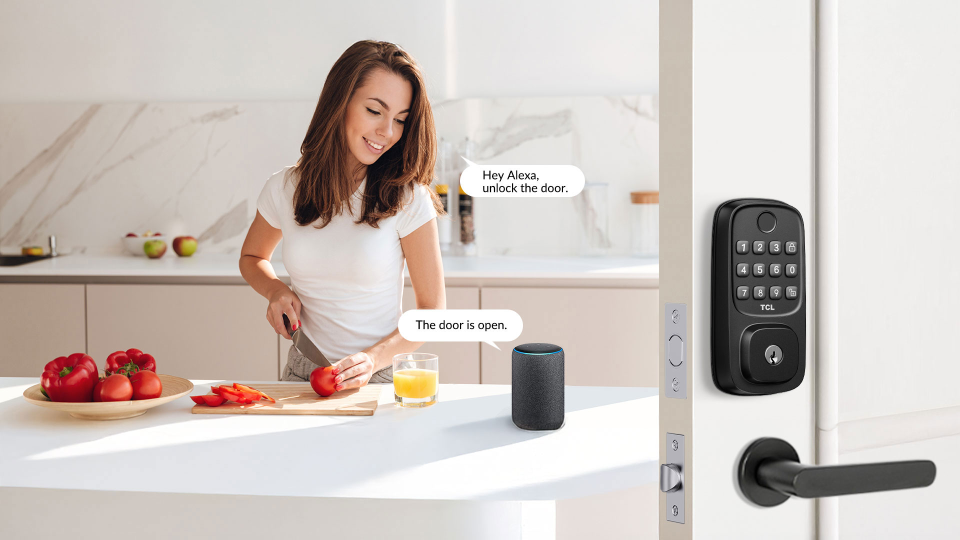 TCL D1 Fingerprint Smart Lock Works with Alexa & Google Assistant