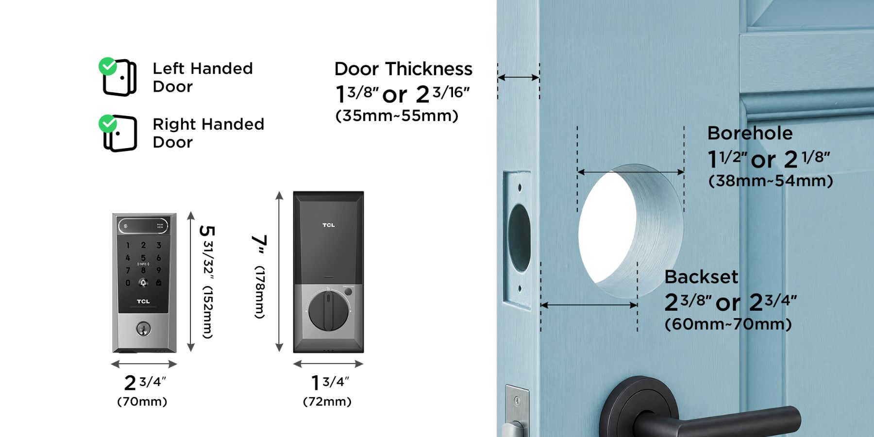 TCL K1 Fingerprint Smart Door Auto Lock 0.3s Fingerprint Unlock
