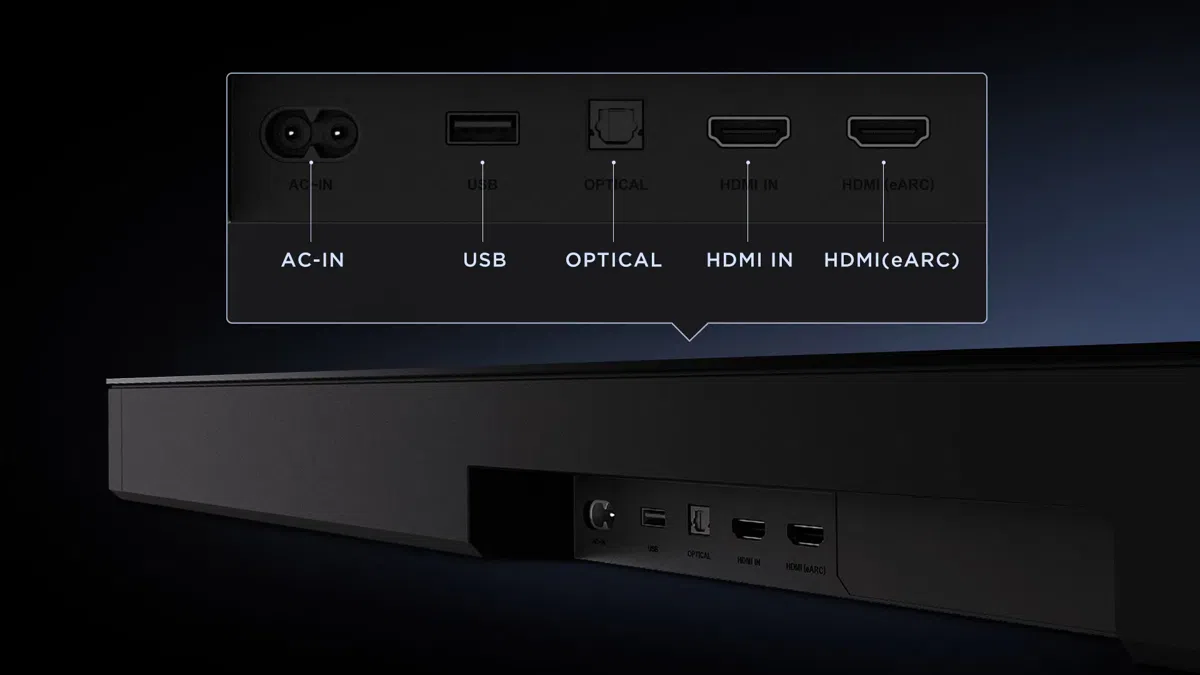 Q85H Soundbar with HDMI eARC and HDMI IN interface