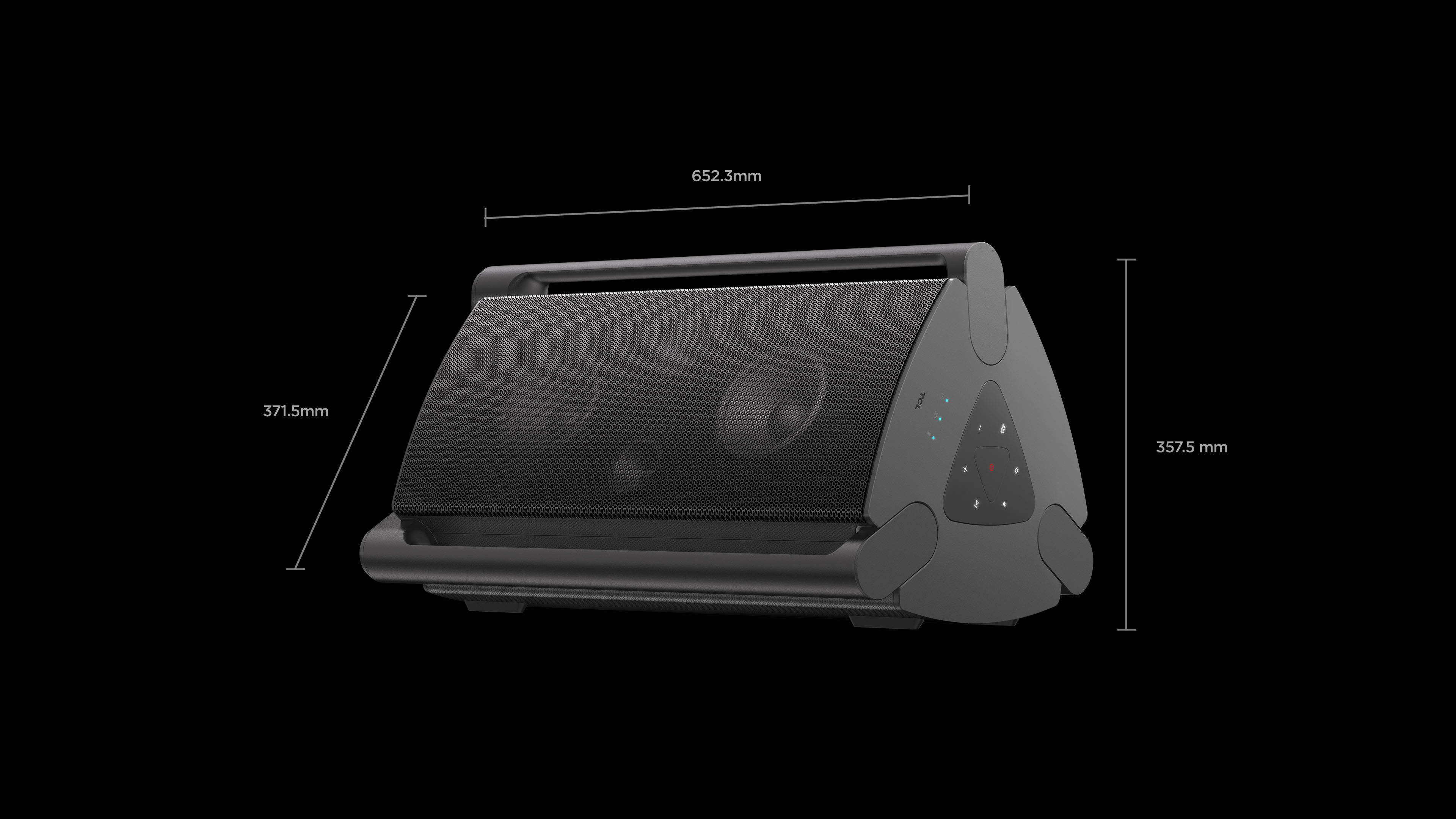 TCL TP200K Party Speaker with Product Size