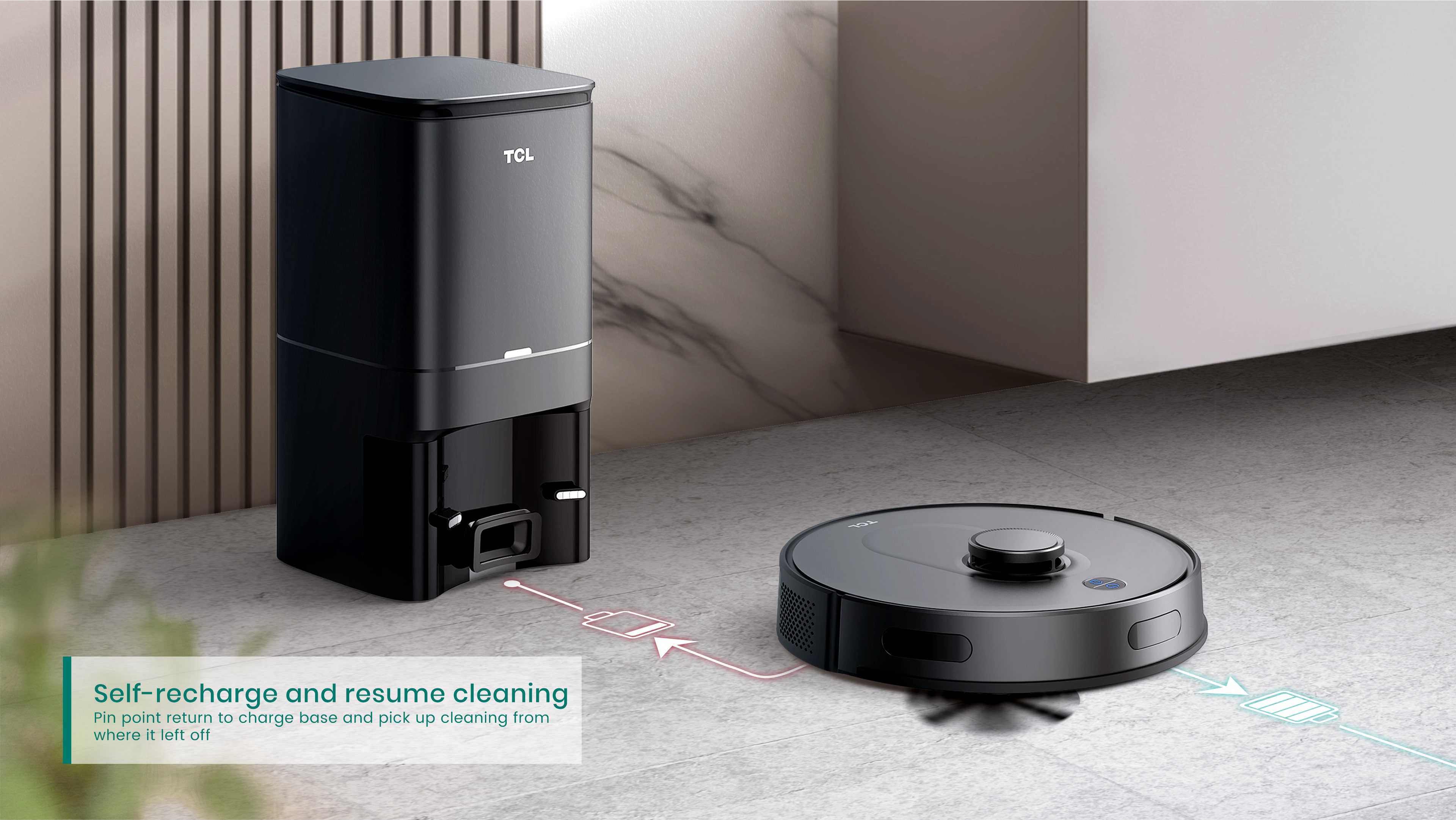 TCL SWEEVA 6500-4L Auto-Emptying Dustbin-TCL Global