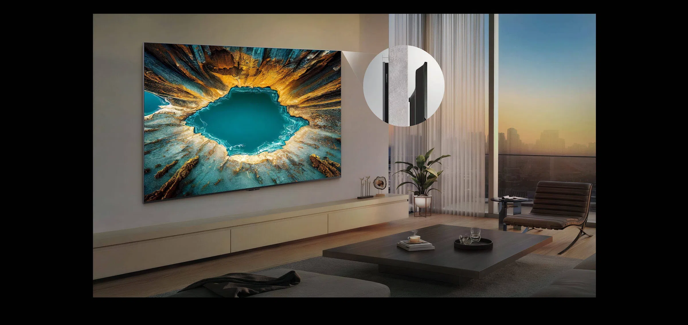 TCL A400M 4K QD-Mini LED TV Flush-fit wall look