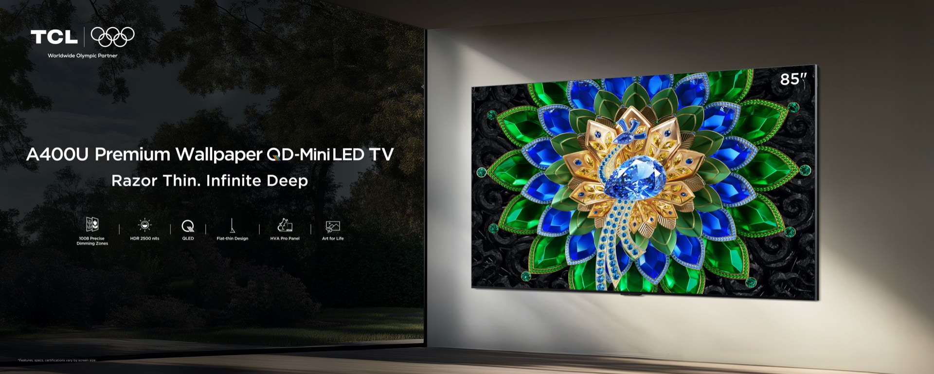 TCL A400U Premium QD-MiniLED TV's Key Banner
