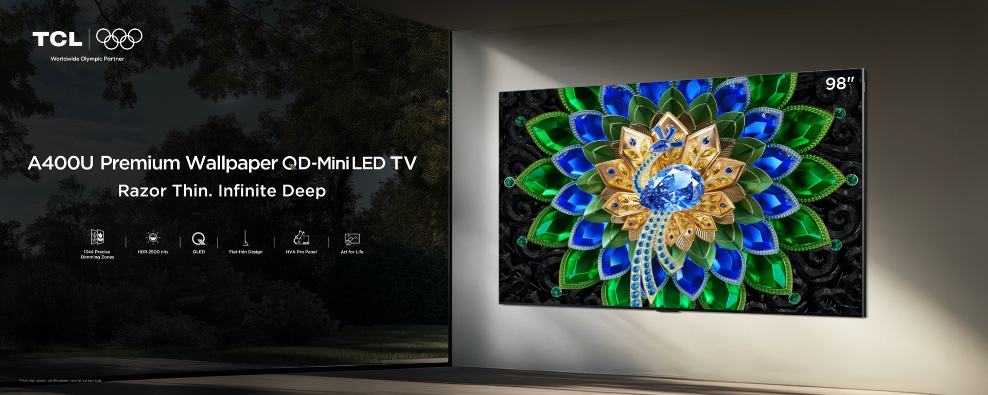 乐竟体育 A400U Premium QD-MiniLED TV's Key Banner