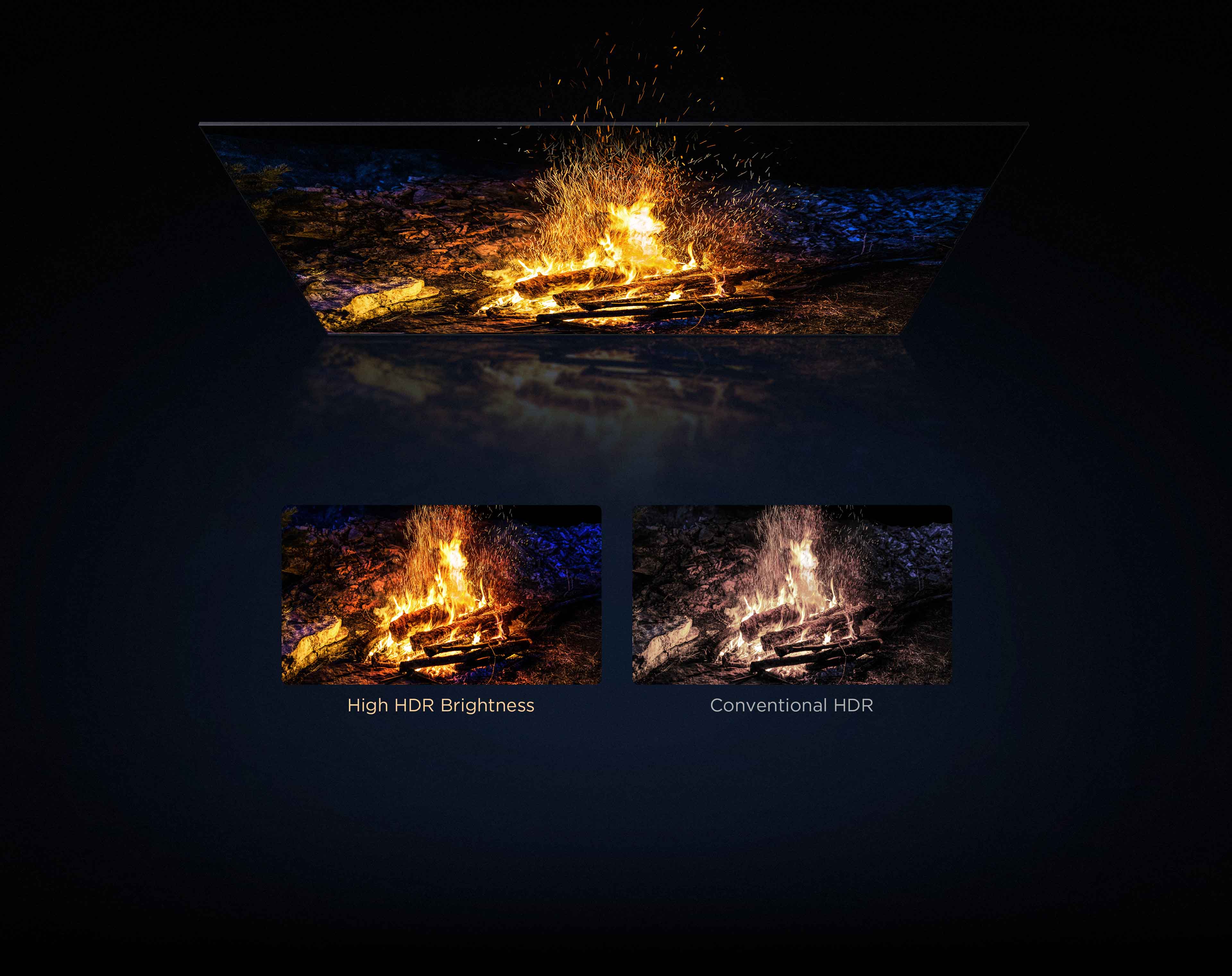 High HDR Brightness vs. conventional HDR טלוויזיה חכמה&nbsp;C61K Premium QD-MiniLED מבית TCL