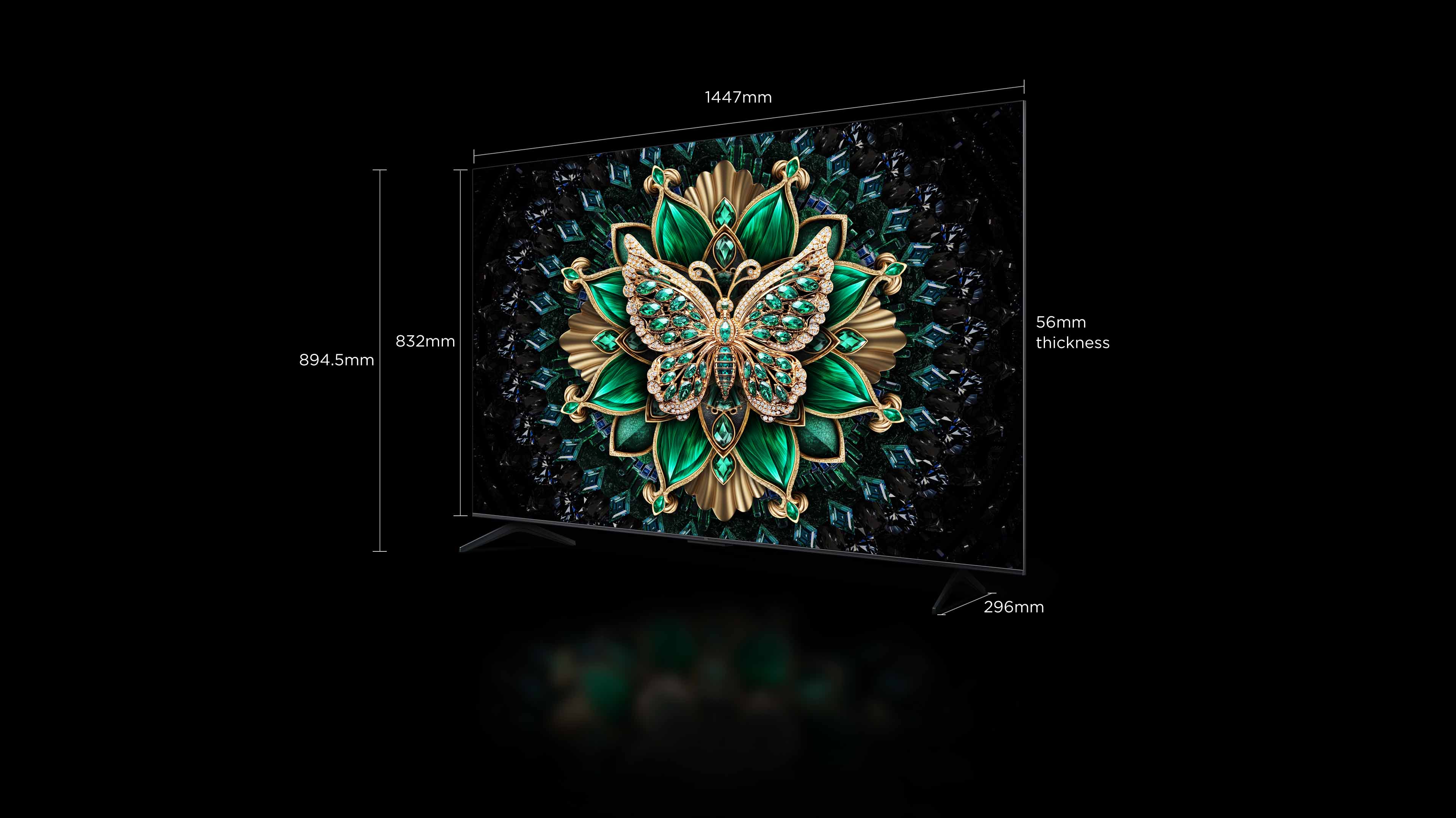 TCL 65 inch C6K TV screen size