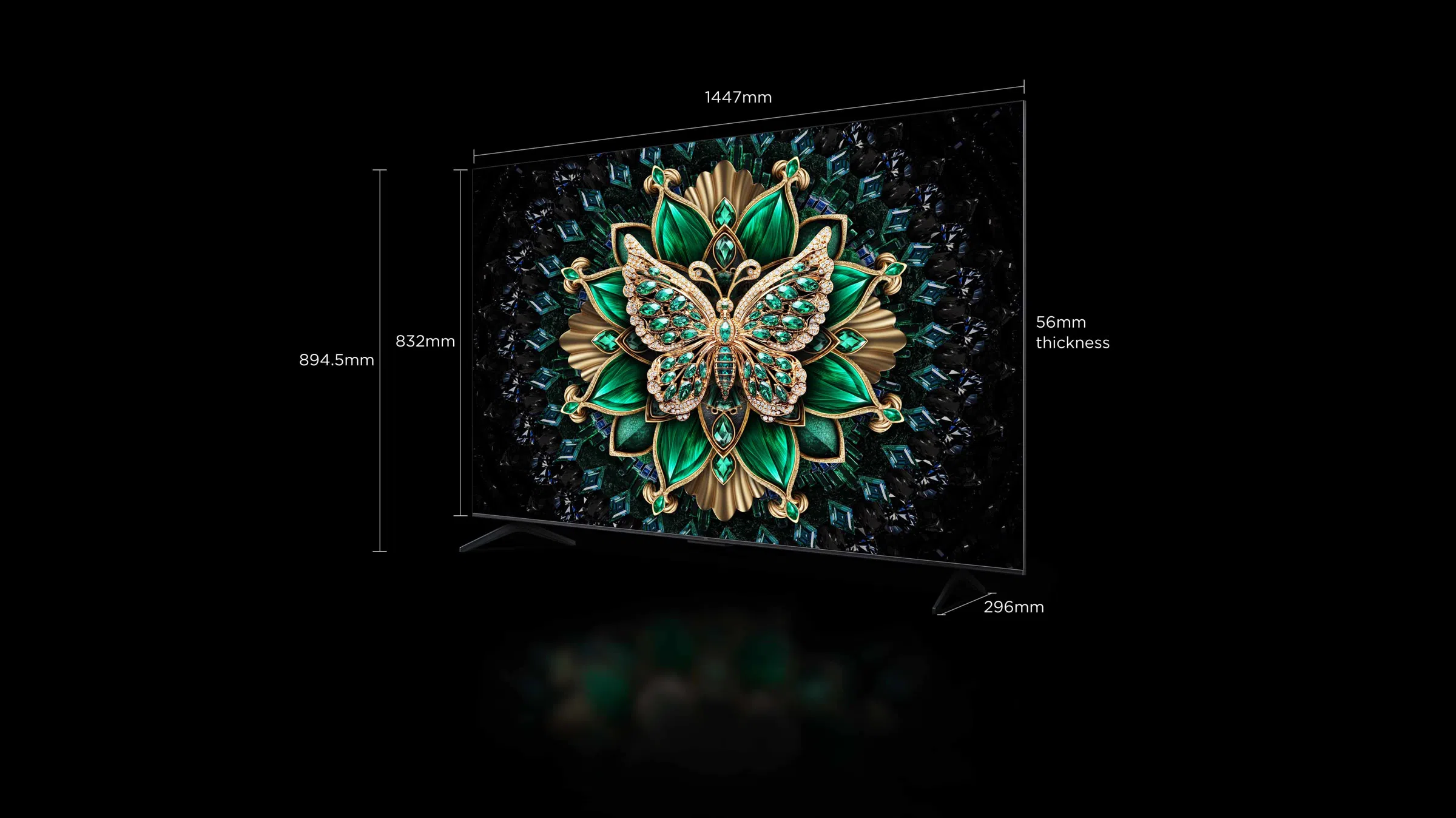 TCL 65 inch C6K TV screen size