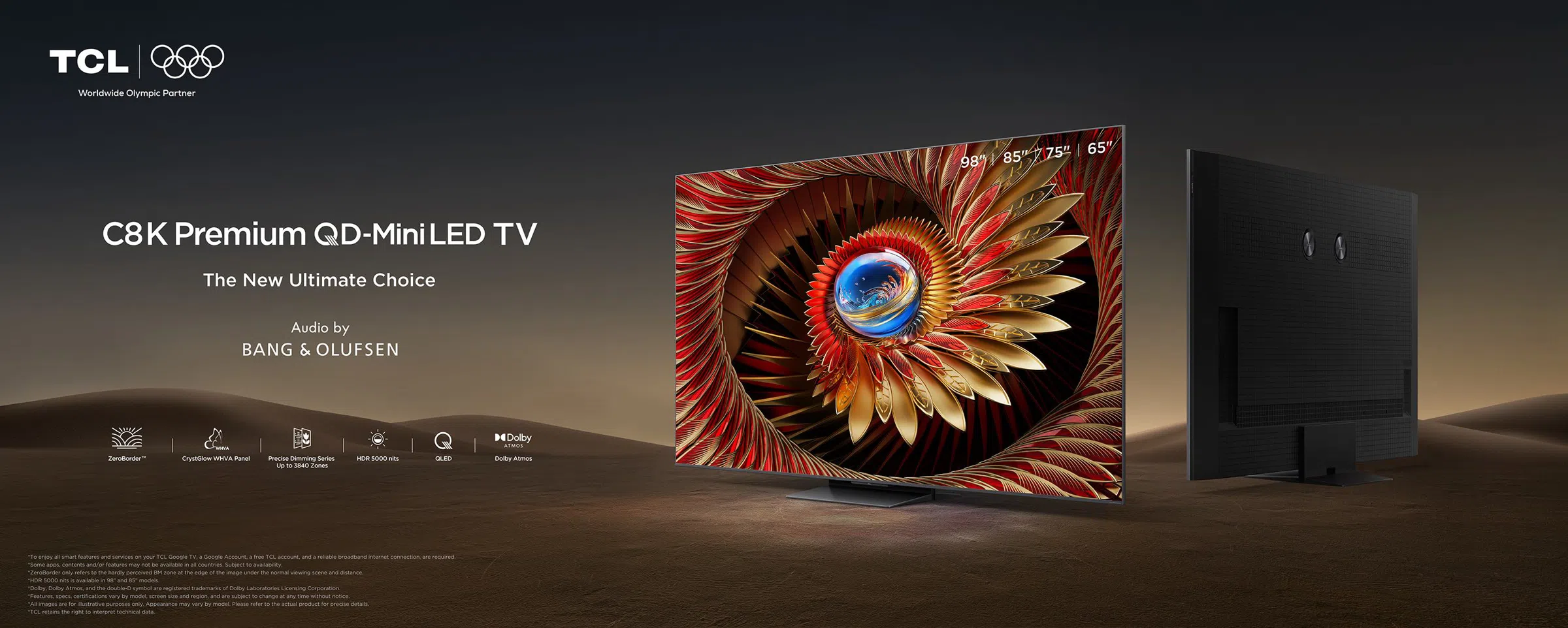 טלוויזיה חכמה C8K Premium QD-MiniLED מבית TCL