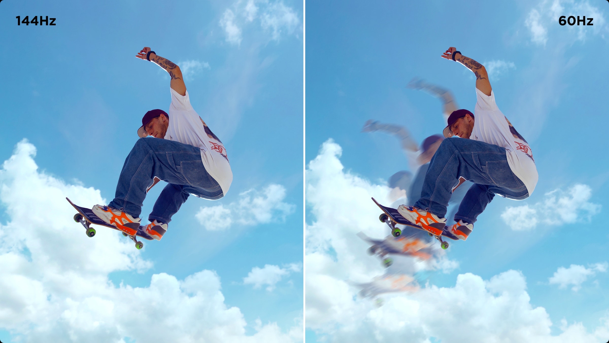 TCL 98P755 TV 144Hz VRR vs 60Hz