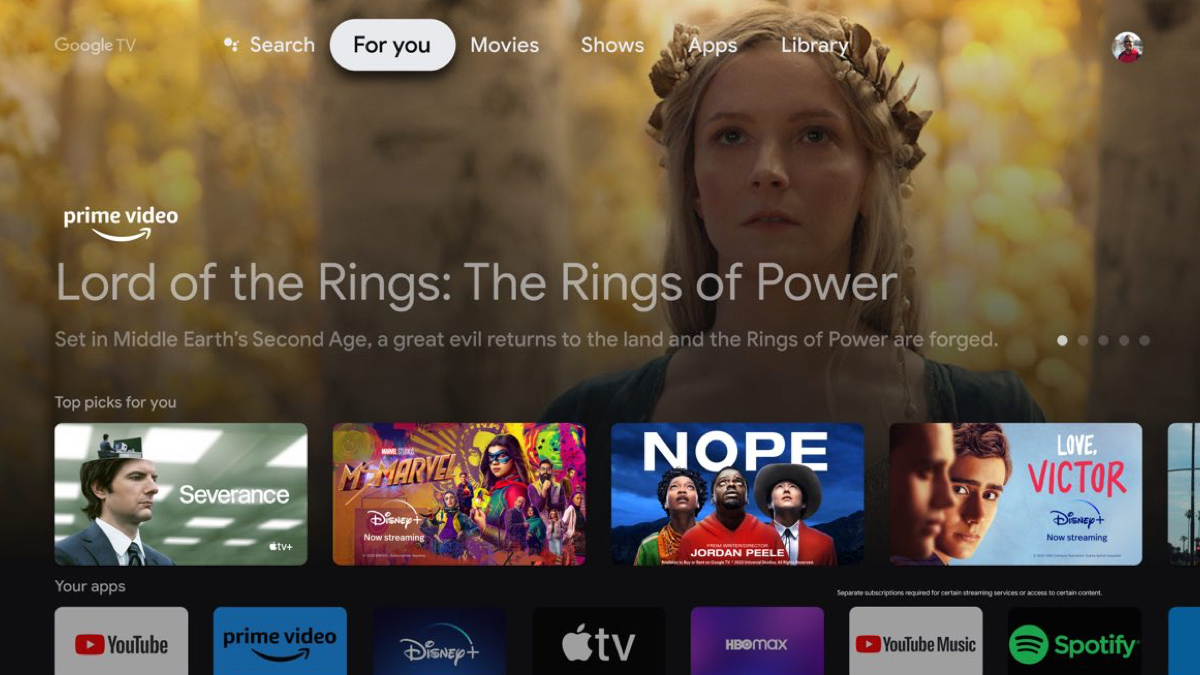 واجهة Google TV على TCL 98P8K