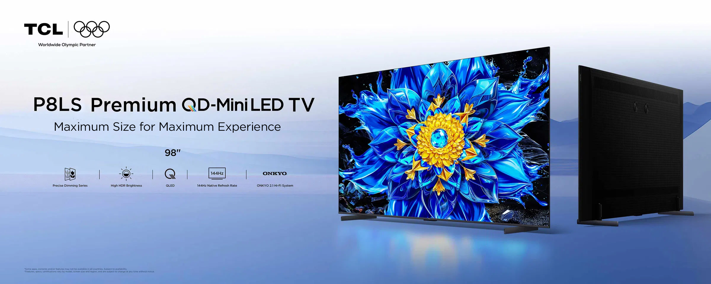TCL 98P8LS 4K Premium QD-Mini LED TV -Stunning 4K with 144Hz | TCL