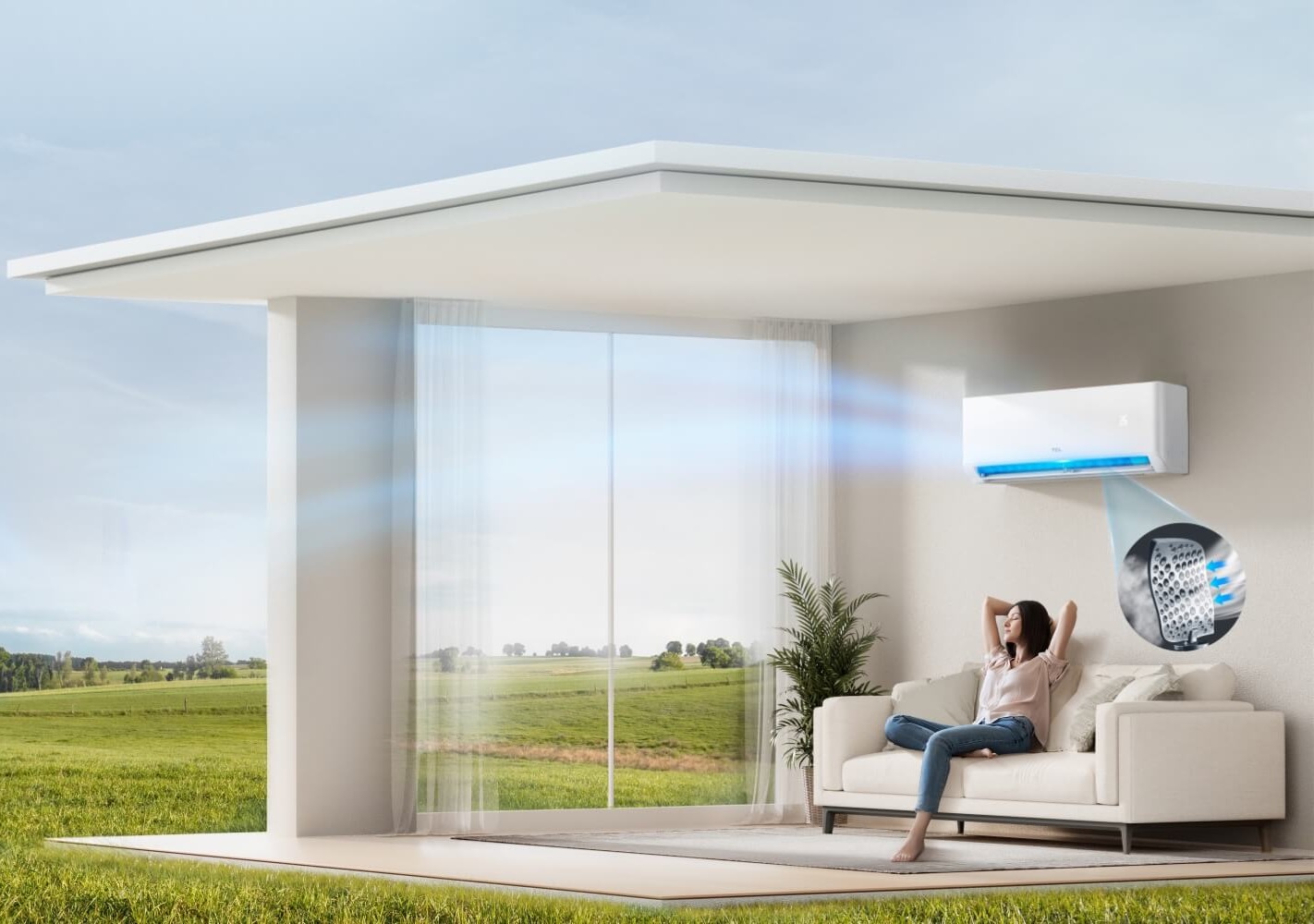 Gentle Breeze Cooling without Direct Wind