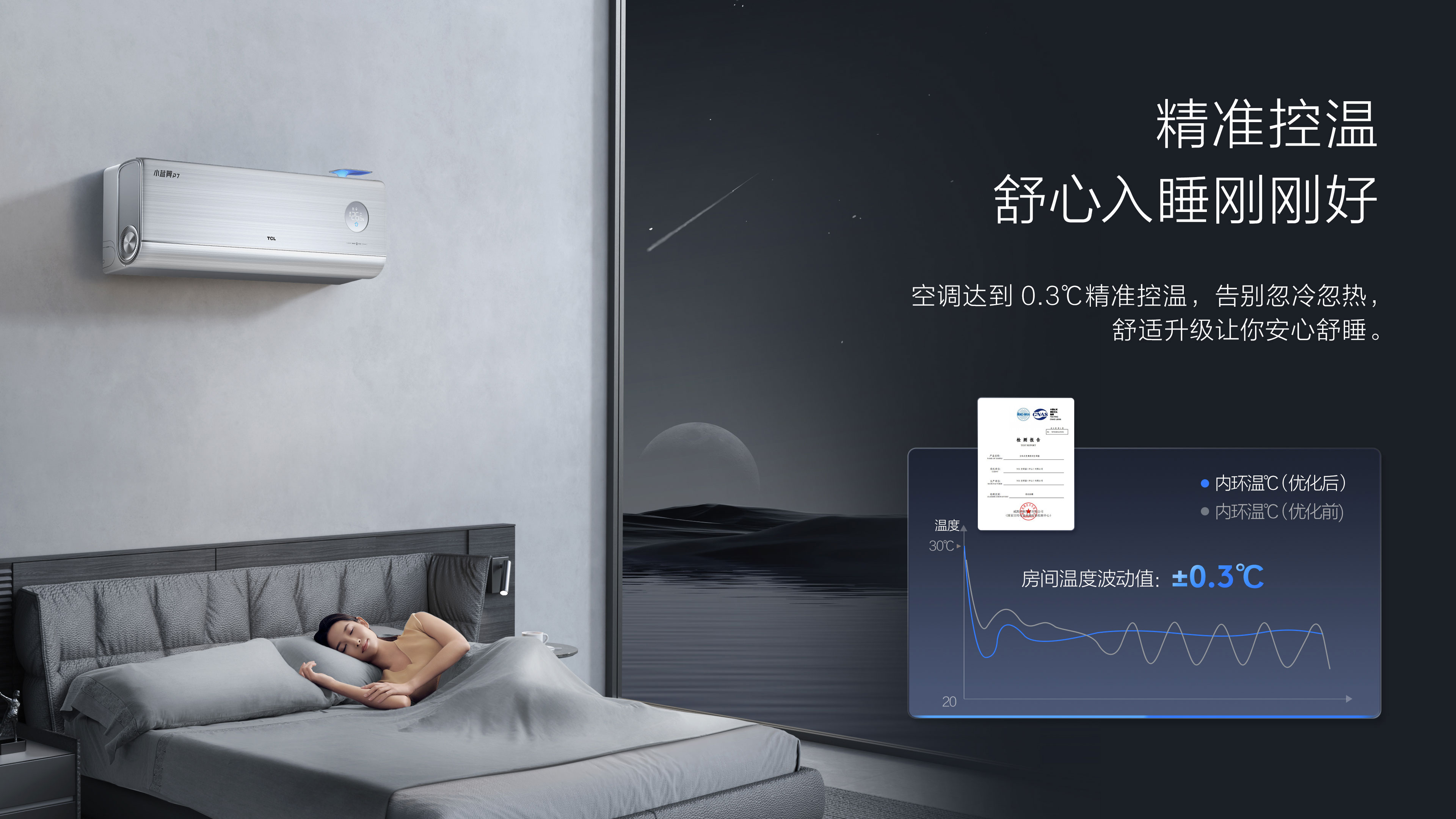 TCL1.5匹新风空调挂机-小蓝翼P7精准控温