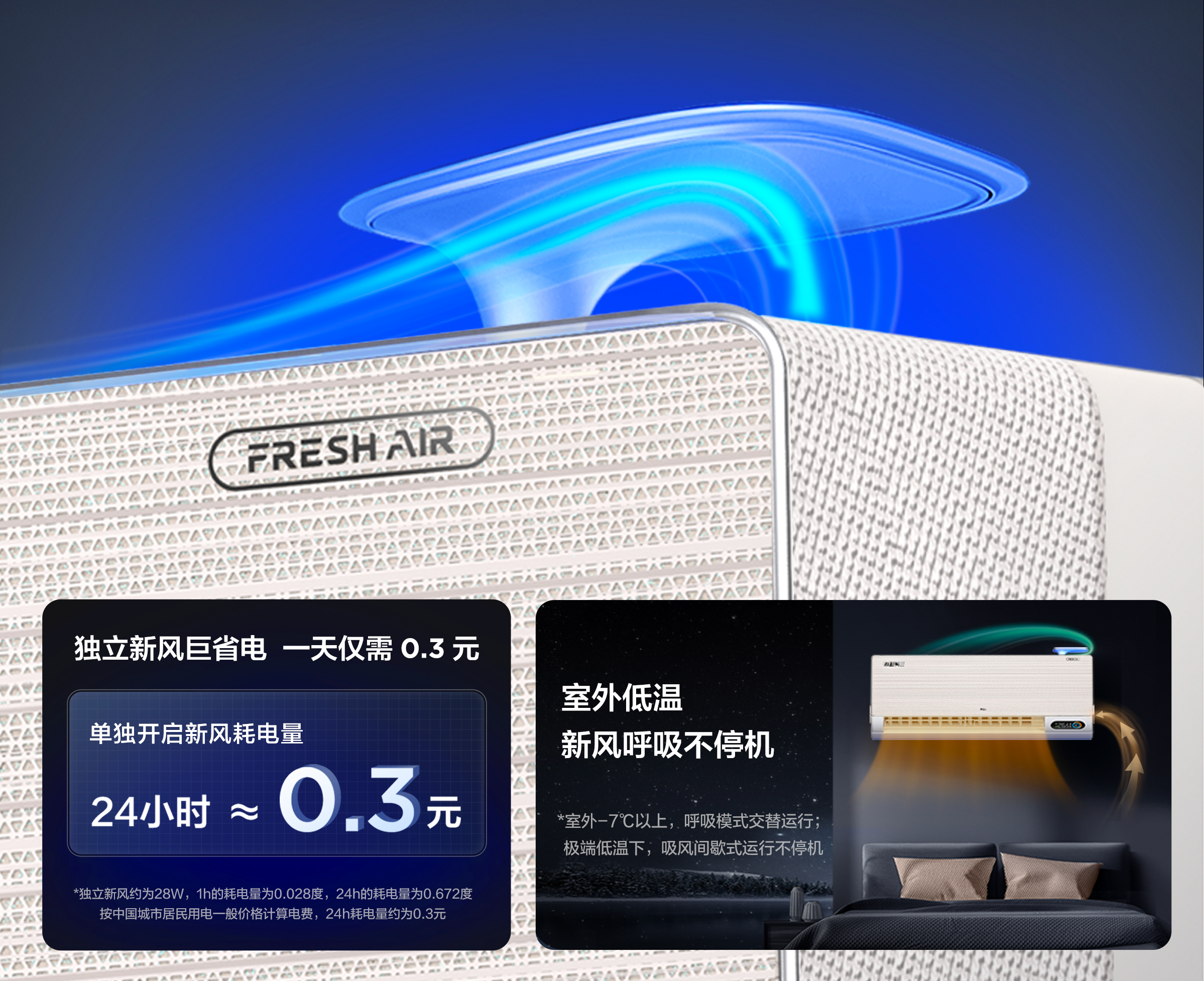 TCL2匹新风空调挂机小蓝翼