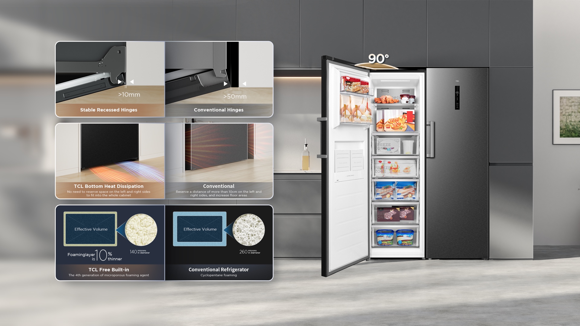 乐竟体育  refrigerator adapts to any kitchen decoration