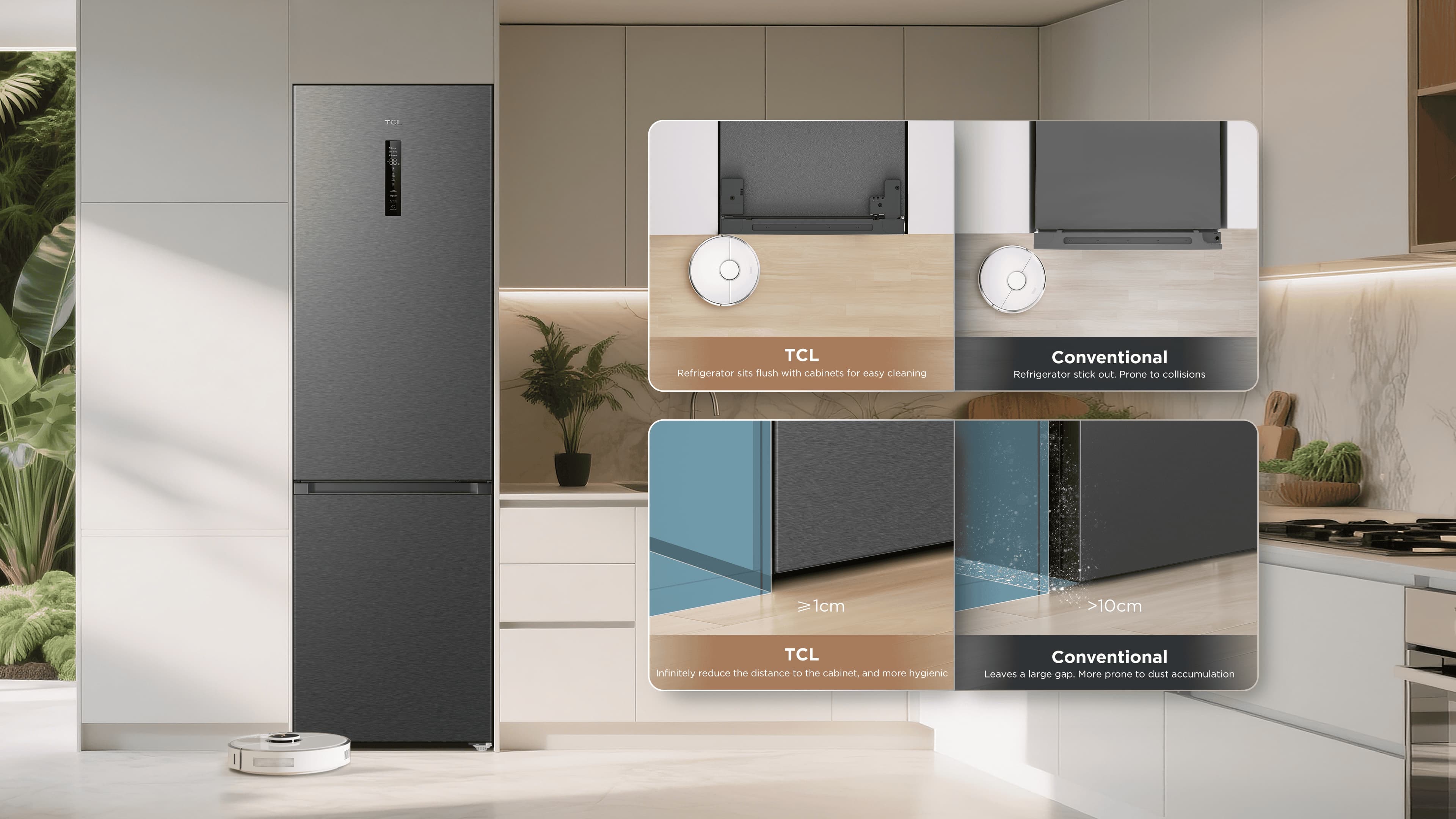 TCL RC340BXC0 refrigerator adapts to any kitchen decoration