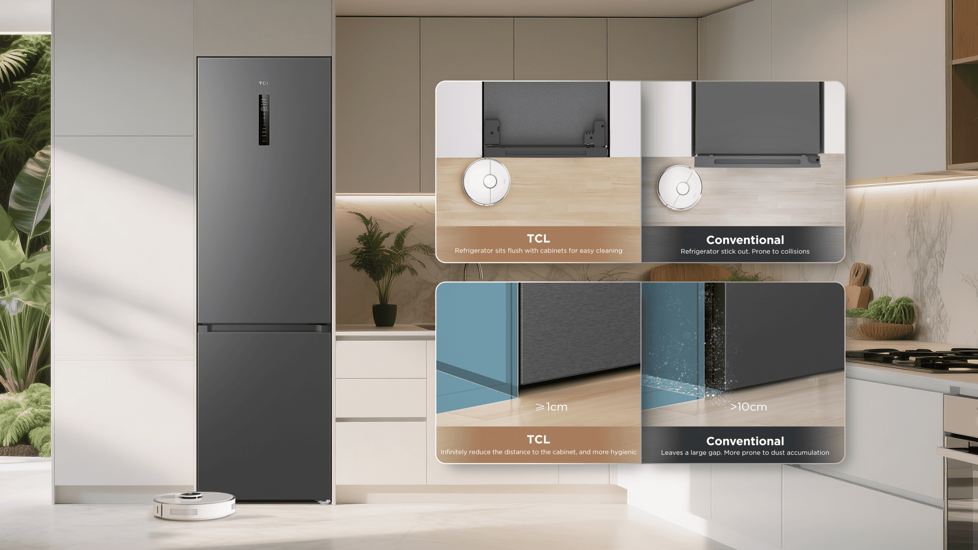 TCL  refrigerator adapts to any kitchen decoration