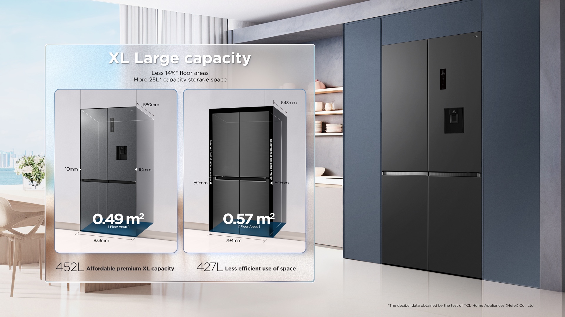 TCL refrigerator is with a bigger space