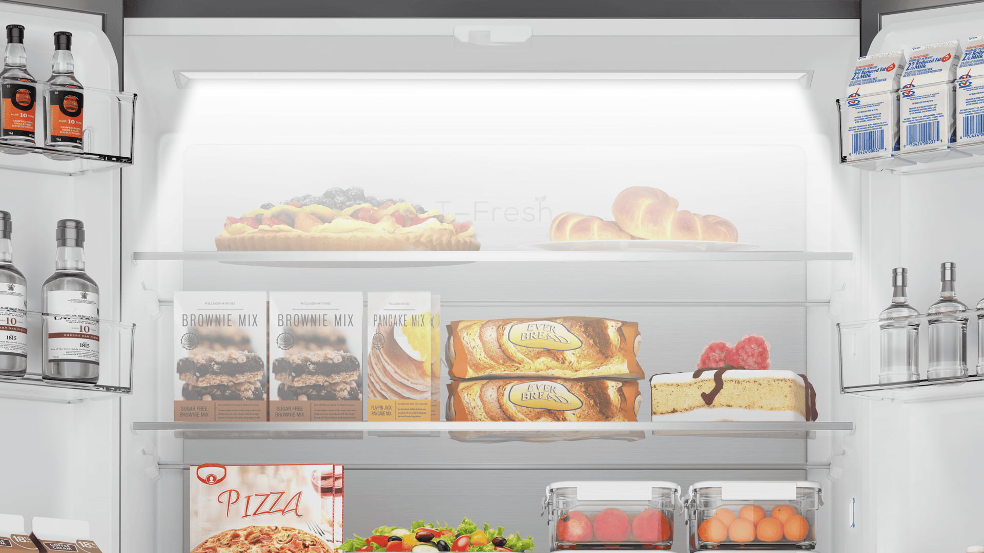 TCL Fridge with LED lighting