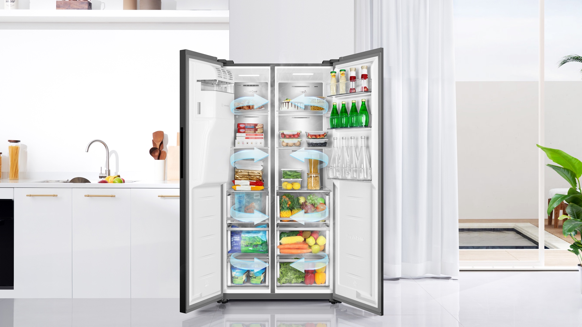Multi-level homogenous cold air distribution for optimal food preservation